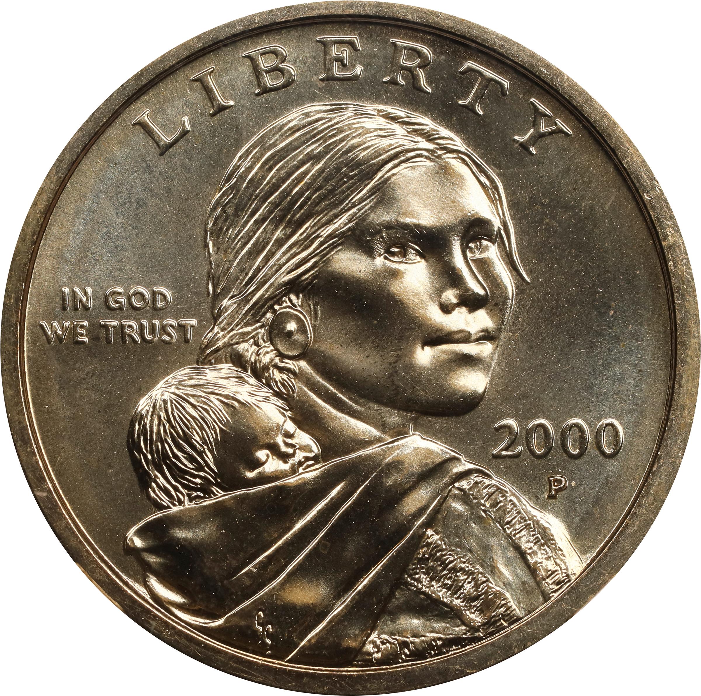 image for: 2000-P Sacagawea "Cheerios" Dollar. FS-902. Boldly Detailed Tail Feathers. MS-68 (NGC).