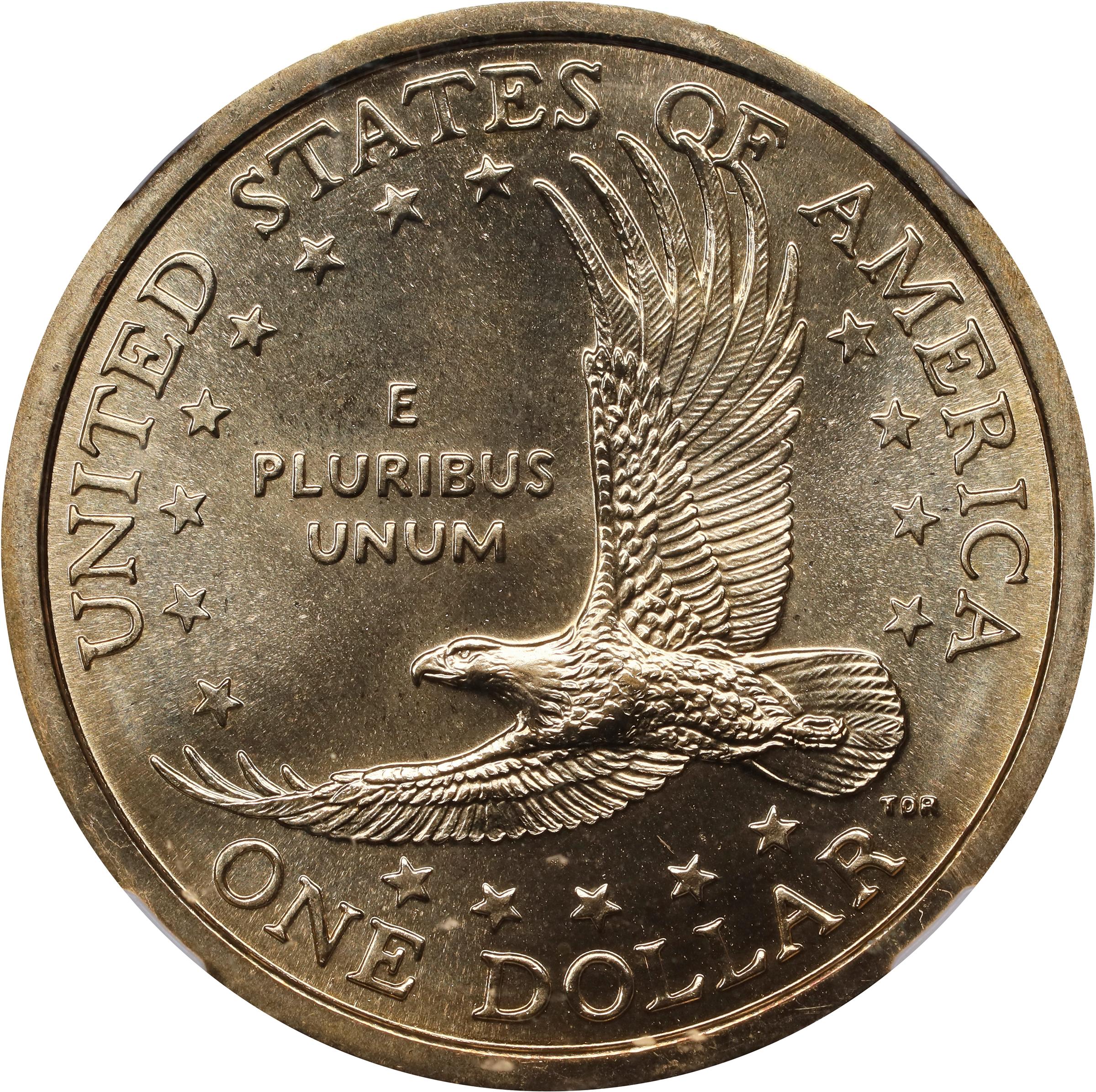 image for: 2000-P Sacagawea "Cheerios" Dollar. FS-902. Boldly Detailed Tail Feathers. MS-68 (NGC).