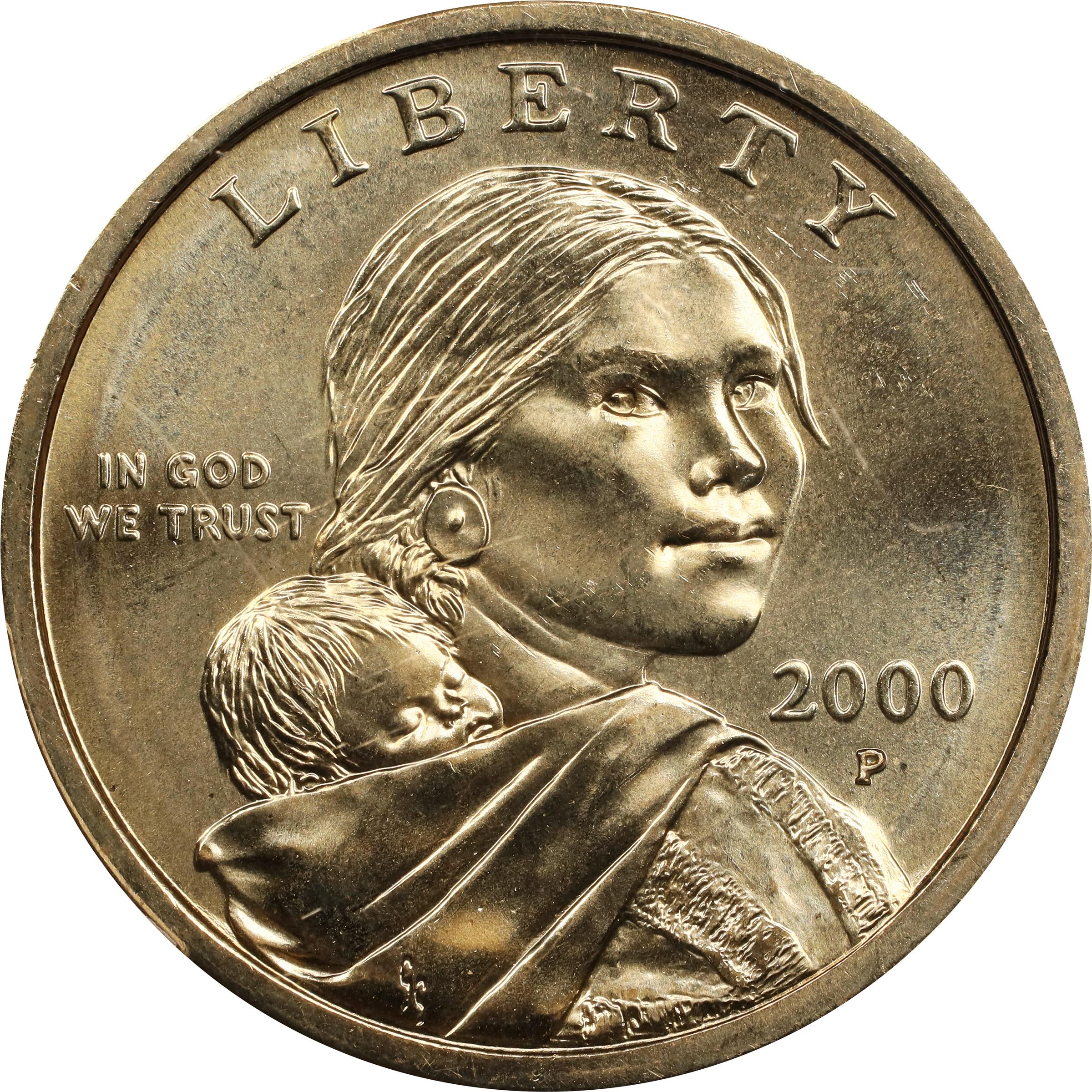 image for: 2000-P Sacagawea "Cheerios" Dollar. FS-902. Boldly Detailed Tail Feathers. MS-67 (PCGS).