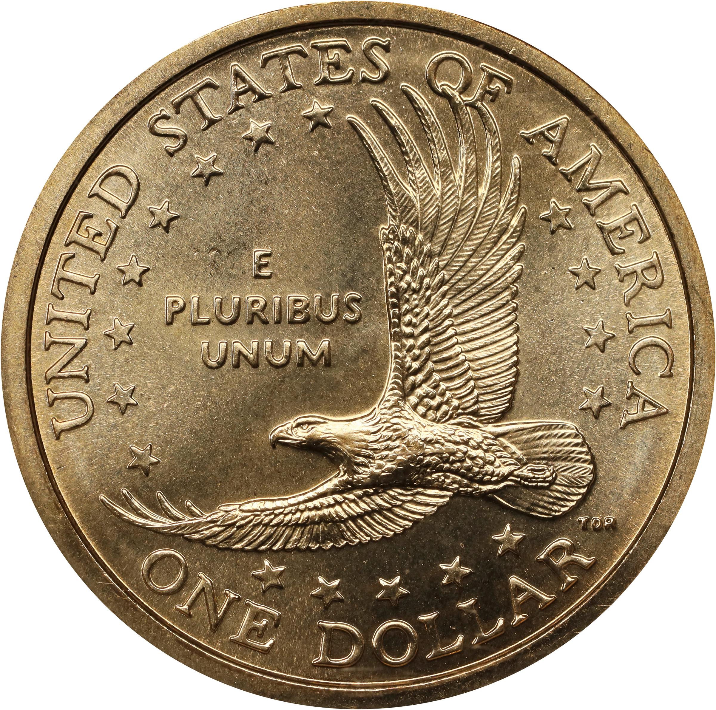 image for: 2000-P Sacagawea "Cheerios" Dollar. FS-902. Boldly Detailed Tail Feathers. MS-67 (NGC).