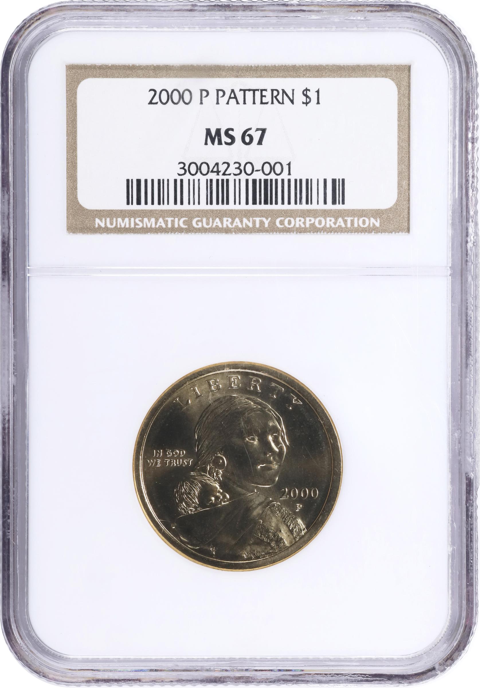 image for: 2000-P Sacagawea "Cheerios" Dollar. FS-902. Boldly Detailed Tail Feathers. MS-67 (NGC).