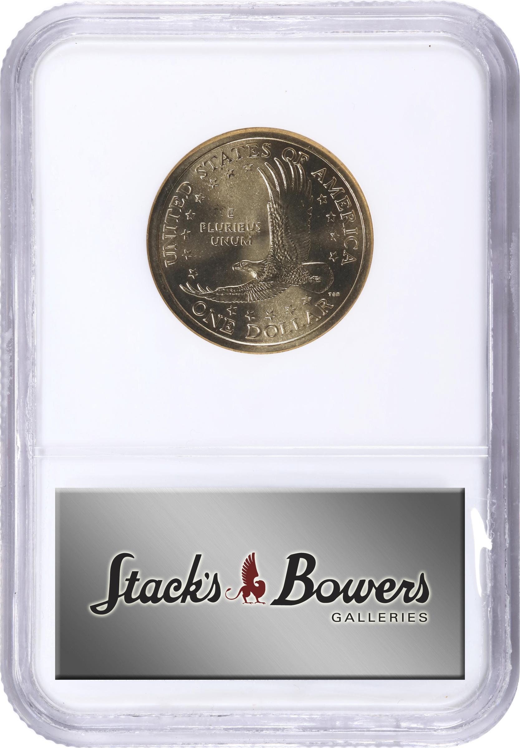 image for: 2000-P Sacagawea "Cheerios" Dollar. FS-902. Boldly Detailed Tail Feathers. MS-67 (NGC).