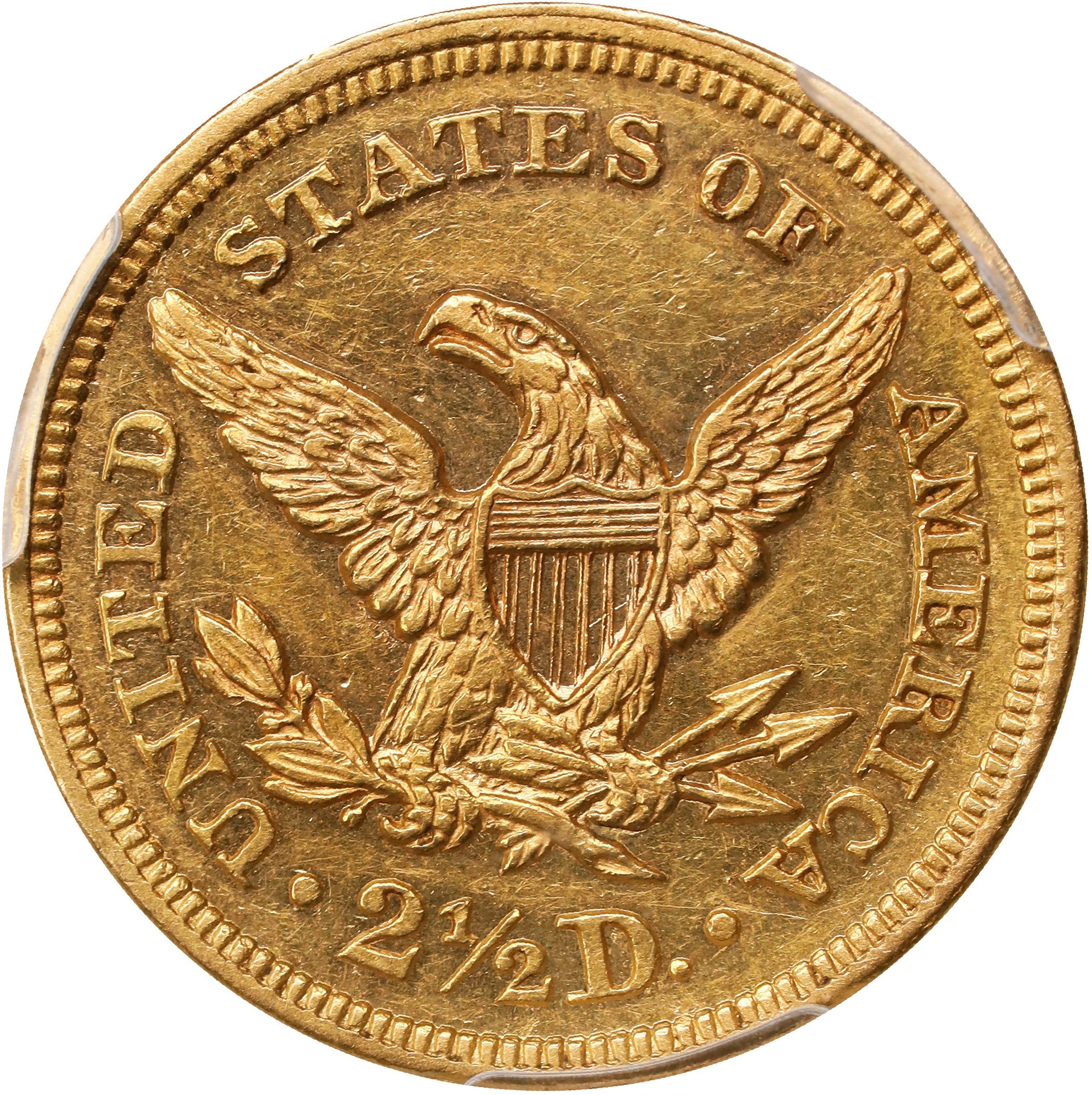 image for: 1860 Liberty Head Quarter Eagle. Breen-6250. Type I Reverse. AU-58 (PCGS).