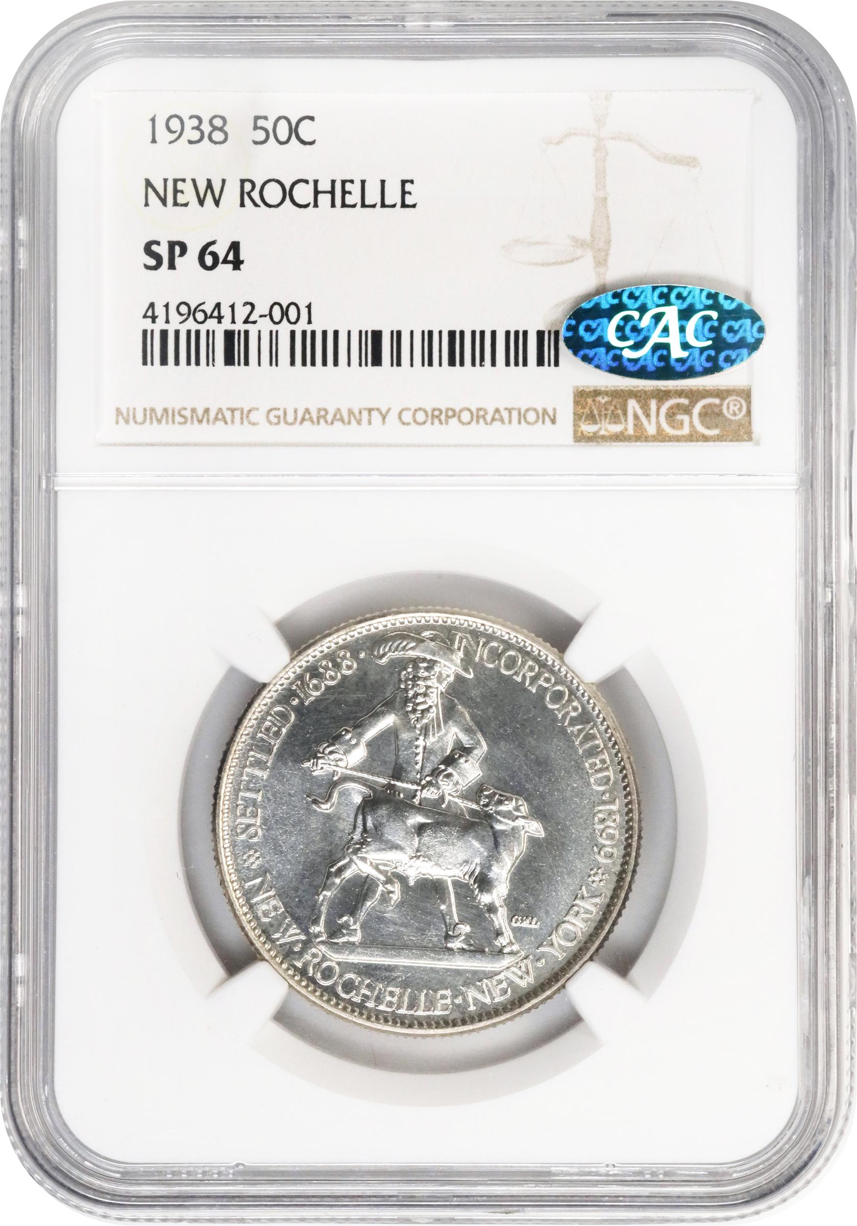 image for: 1938 New Rochelle, New York 250th Anniversary. Specimen-64 (NGC). CAC.