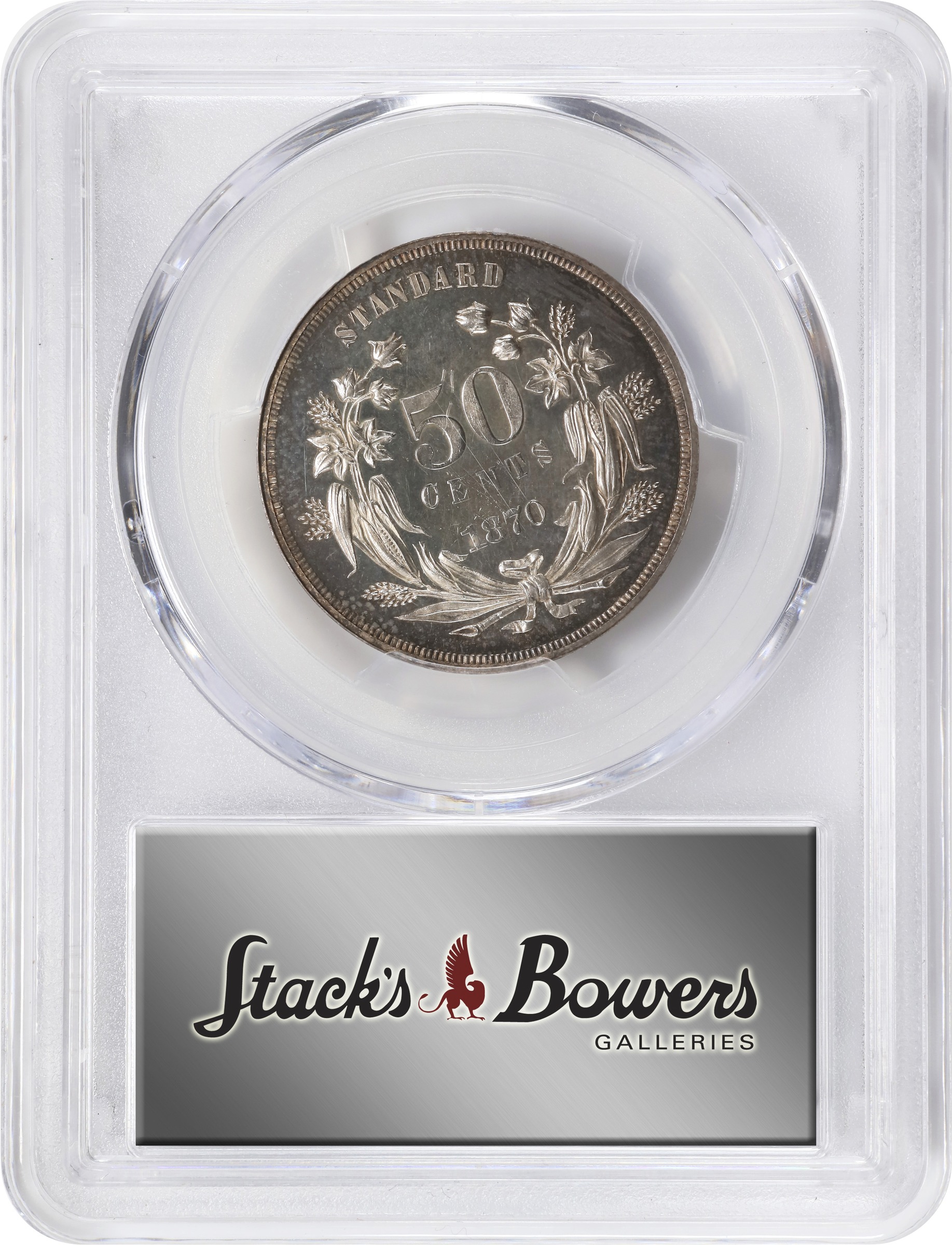 image for: 1870 Pattern Half Dollar. Judd-952, Pollock-1095. Rarity-7-. Silver. Plain Edge. Proof-64 Cameo (PCGS).