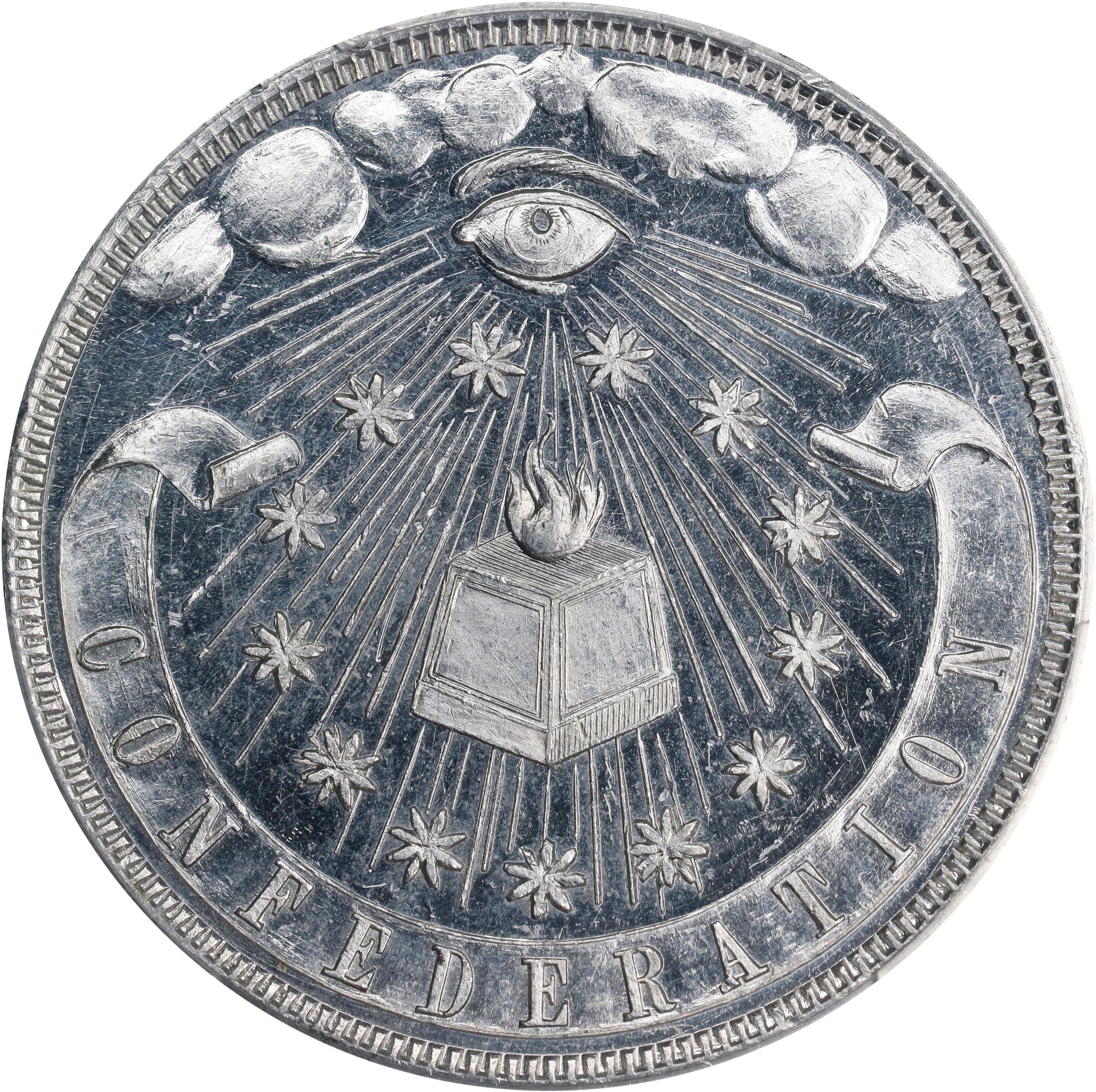 image for: 1917 World War I, Visit of Our Allies and Their Guard of Honor. Veteran Corps of Artillery Medal. HK-447, DeLorey-95. Rarity-7. Aluminum. MS-63 (PCGS).