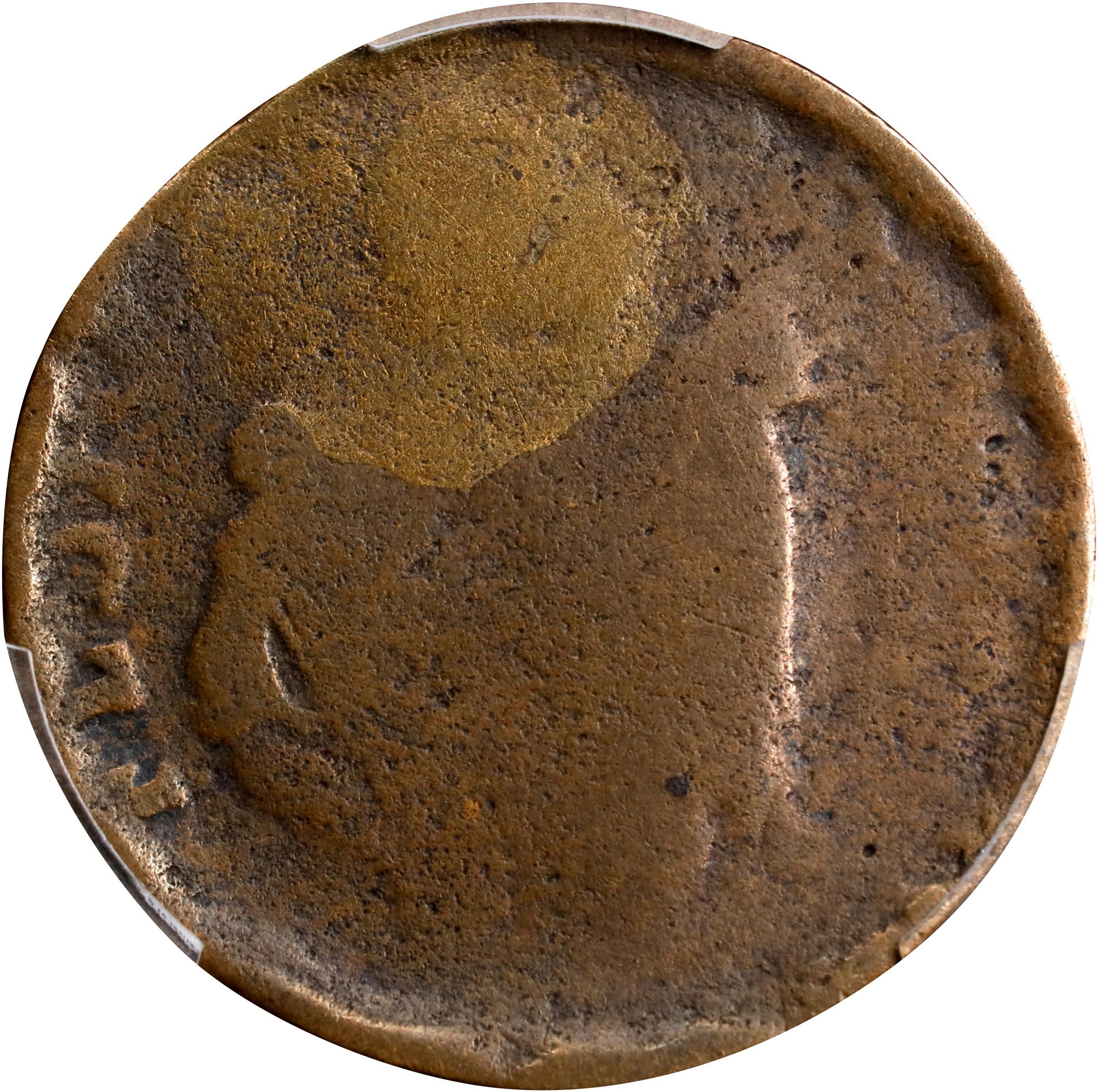 image for: Undated (ca. 1652-1674) St. Patrick Farthing. Martin 4d.1-Gg.1, W-11500. Rarity-6. Copper. No C in QVIESCAT. Fair-2 (PCGS).