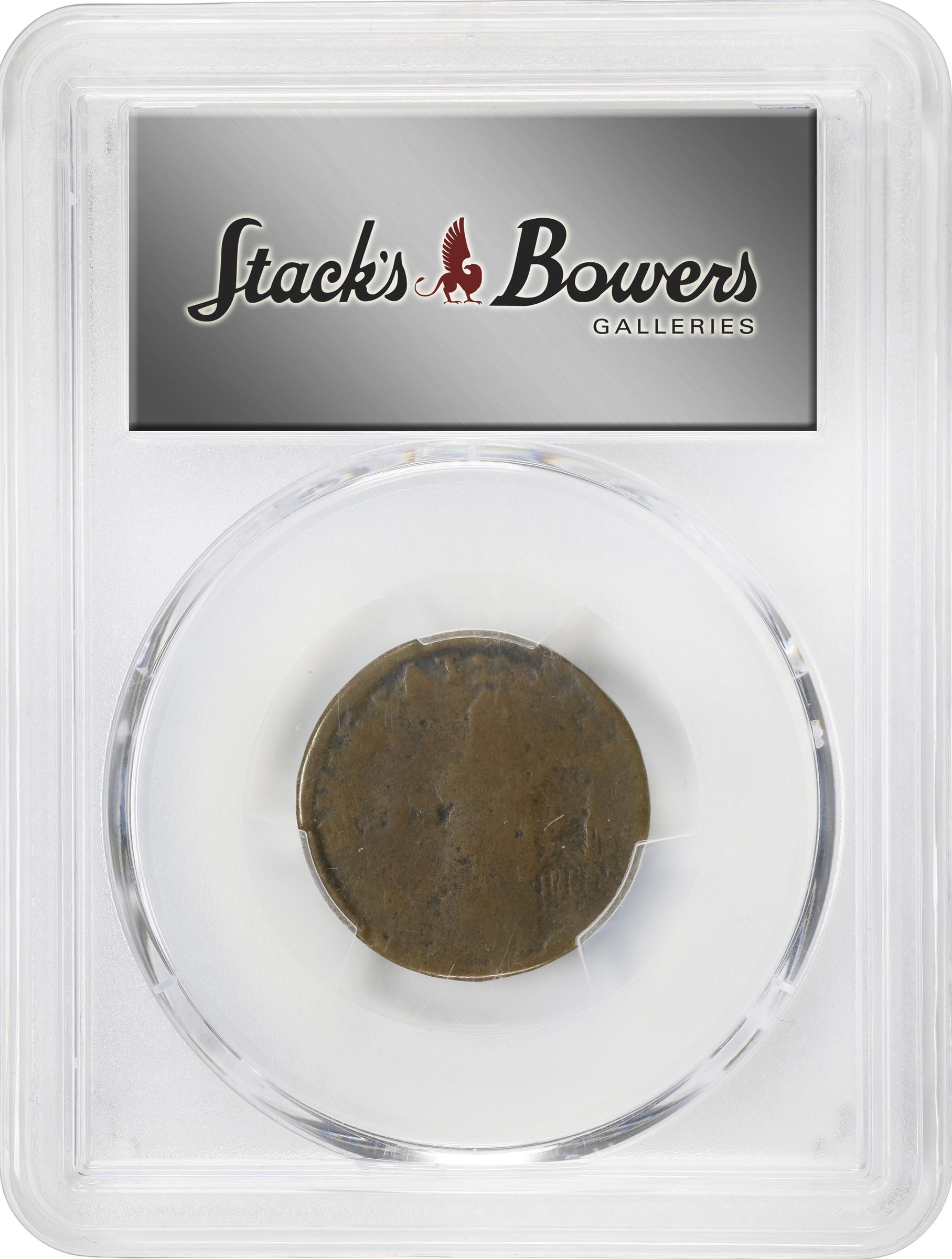 image for: Undated (ca. 1652-1674) St. Patrick Farthing. Martin 4d.1-Gg.1, W-11500. Rarity-6. Copper. No C in QVIESCAT. Fair-2 (PCGS).