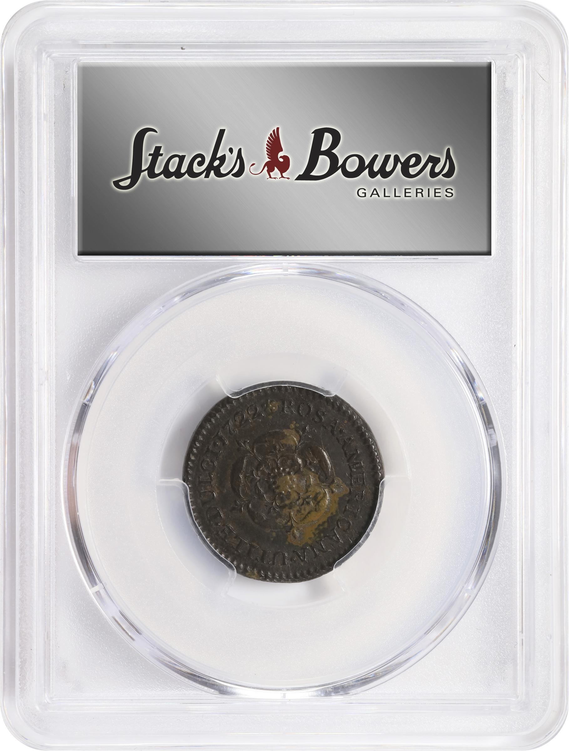 image for: 1722 Rosa Americana Halfpenny. Martin 3.10-C.5, W-1222. Rarity-4. DEI GRATIA REX / UTILE DULCI. EF-45 (PCGS).