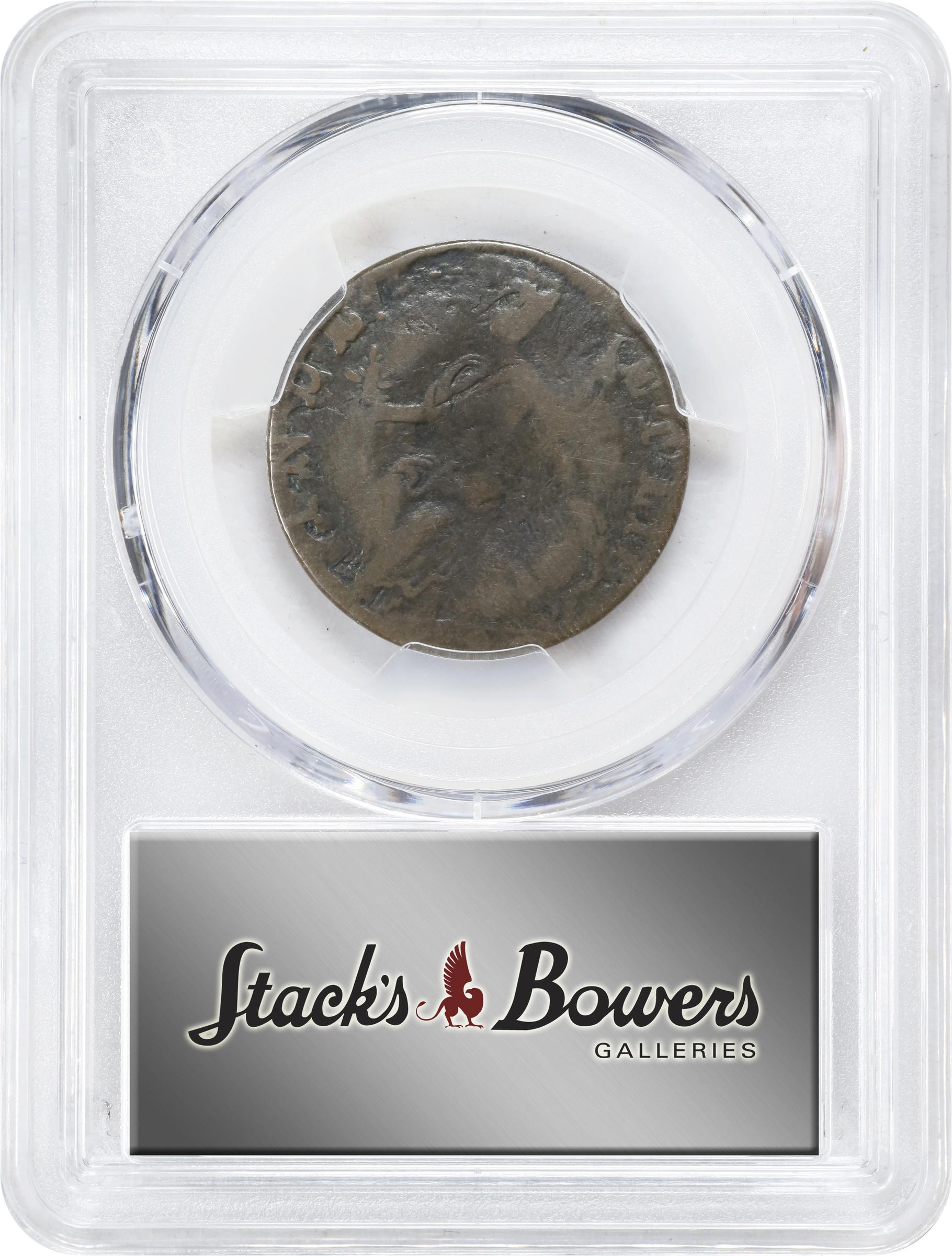 image for: 1786 Connecticut Copper. Miller 5.3-N, W-2575. Rarity-2. Mailed Bust Left, Hercules Head. VG-8 (PCGS).