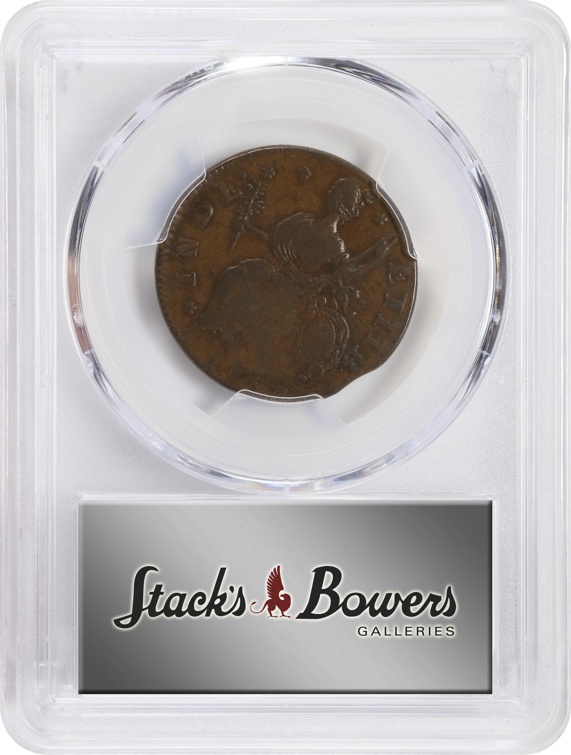 image for: 1787 Connecticut Copper. Miller 41-ii, W-4235. Rarity-4. Draped Bust Left, AUCTOPI / ETIIB. EF-40 (PCGS).
