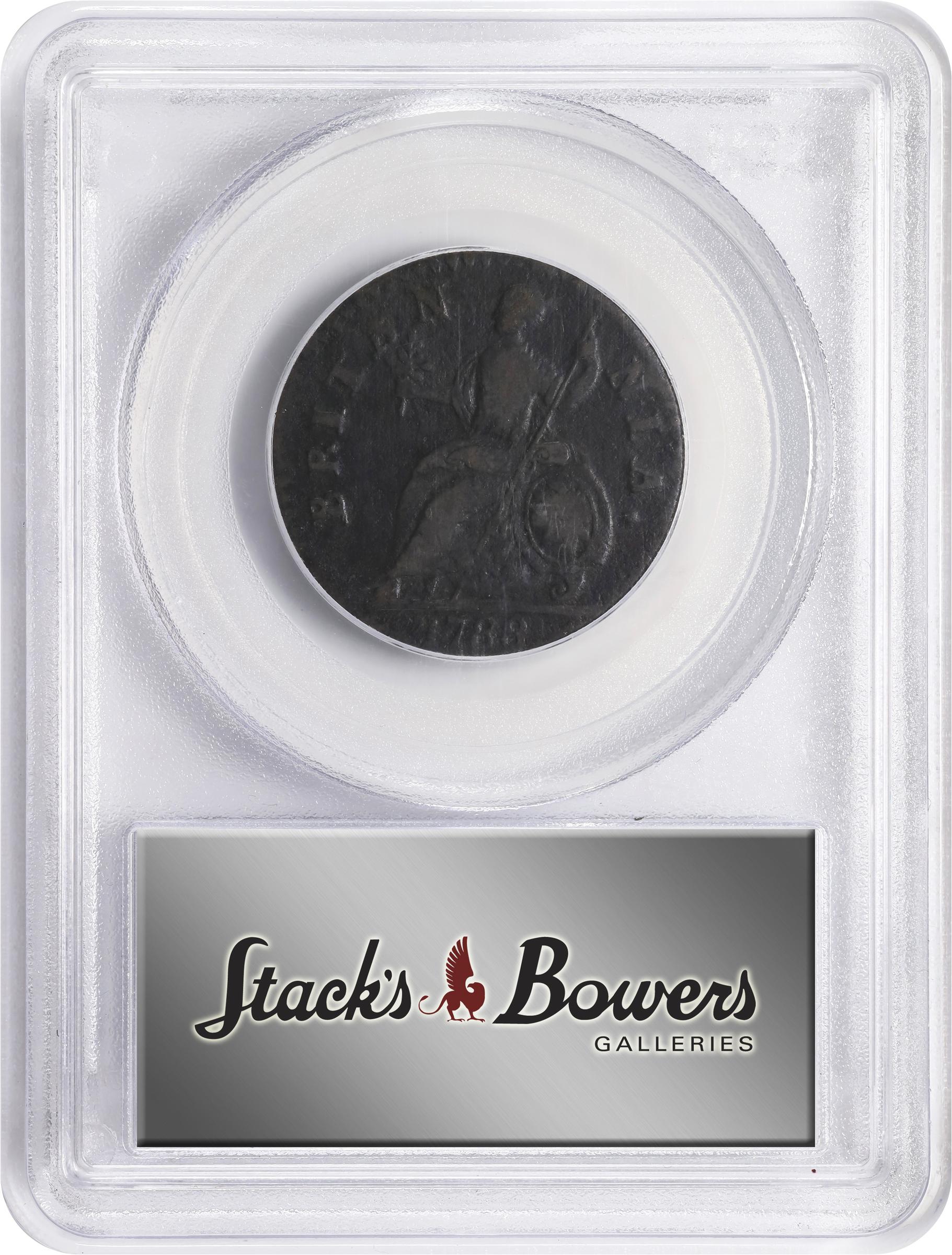 image for: 1788 Machin's Mills Halfpenny. Vlack 23-88A, W-8100. Rarity-2. GEORGIVS III, Group III. Fine-12 (PCGS).