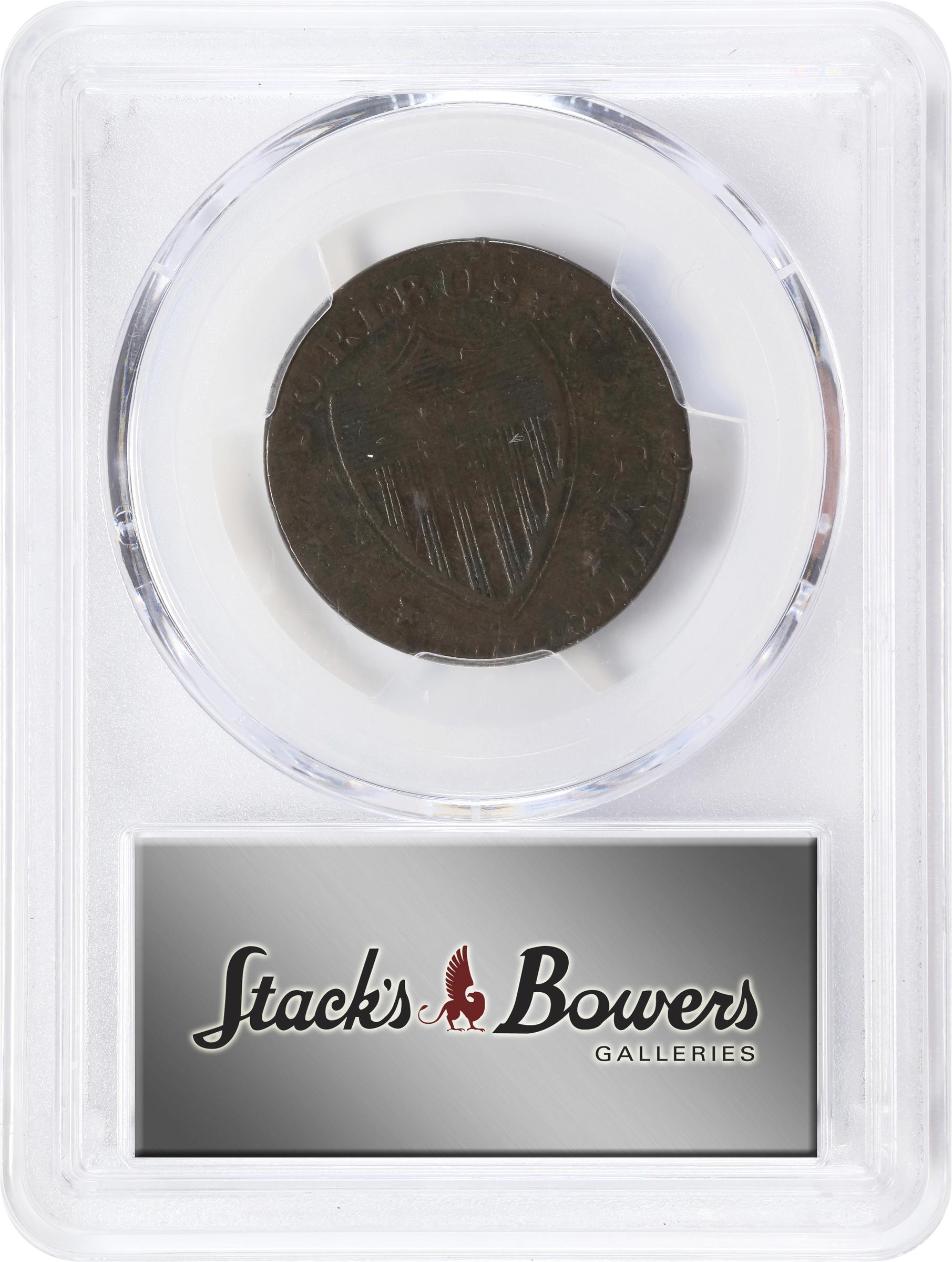 image for: 1787 New Jersey Copper. Maris 54-k, W-5295. Rarity-3. No Sprig Above Plow, Serpent Head. VF-20 (PCGS).