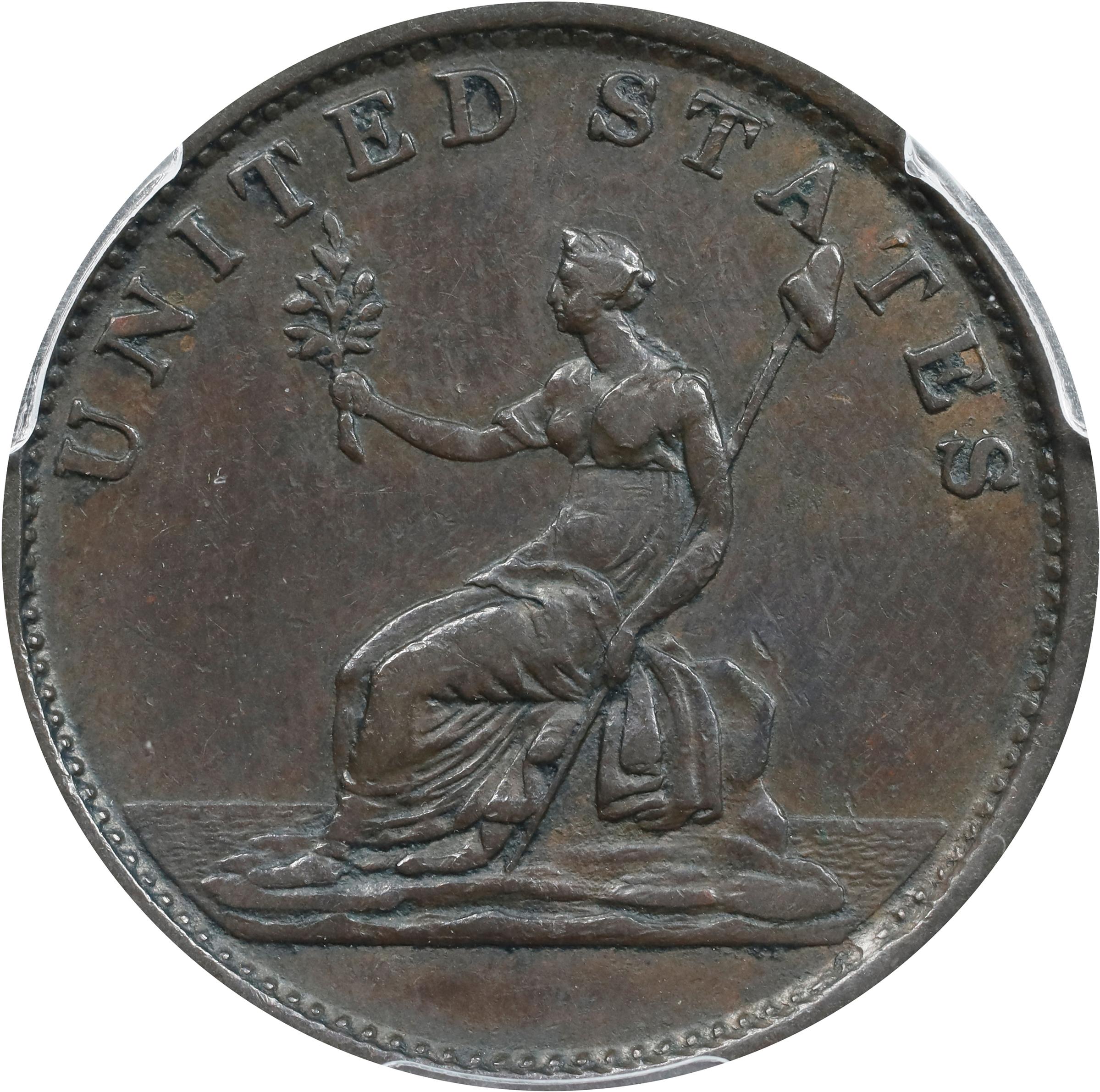 image for: "1783" (ca. 1820) Washington Draped Bust Copper. Musante GW-106, Vlack 13-J, Baker-2, W-10300. No Button. Copper. Plain Edge. AU-55 (PCGS).