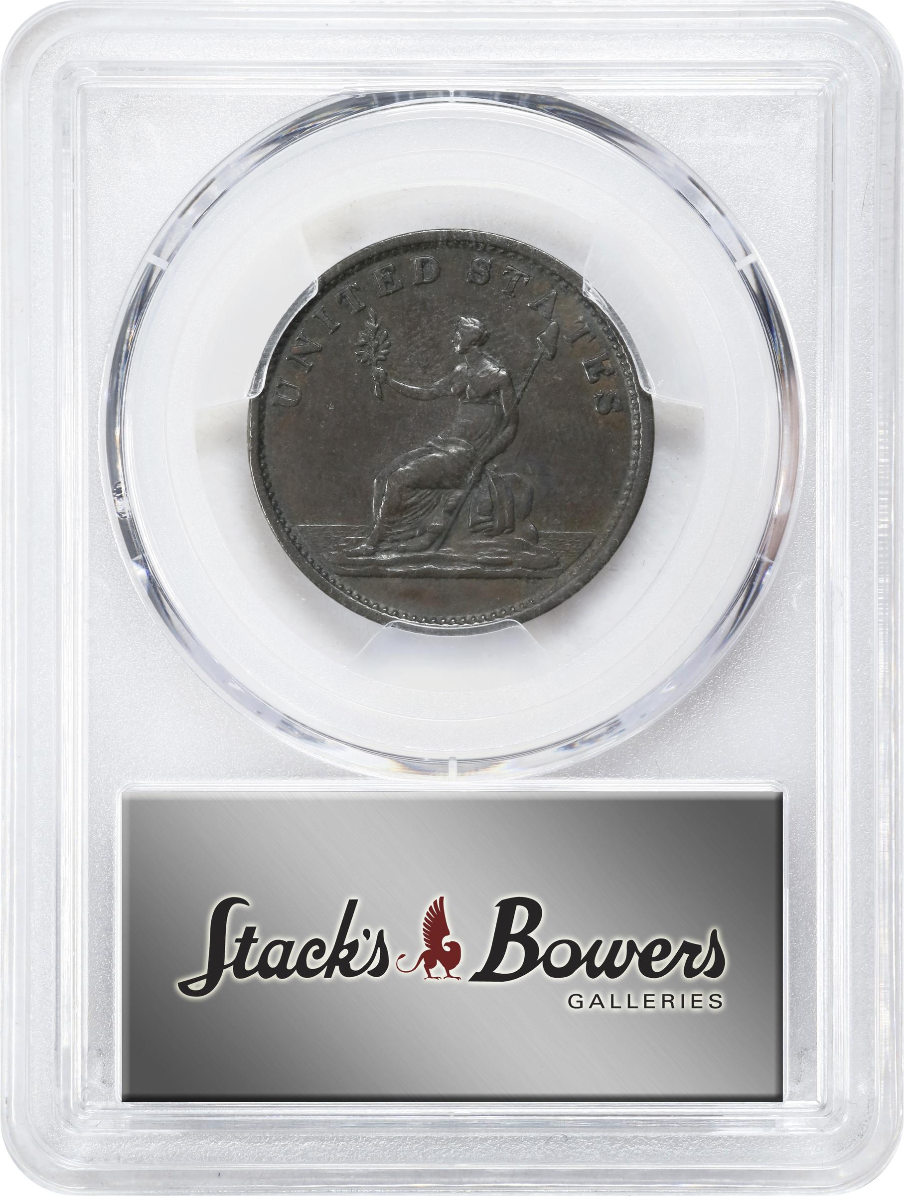 image for: "1783" (ca. 1820) Washington Draped Bust Copper. Musante GW-106, Vlack 13-J, Baker-2, W-10300. No Button. Copper. Plain Edge. AU-55 (PCGS).