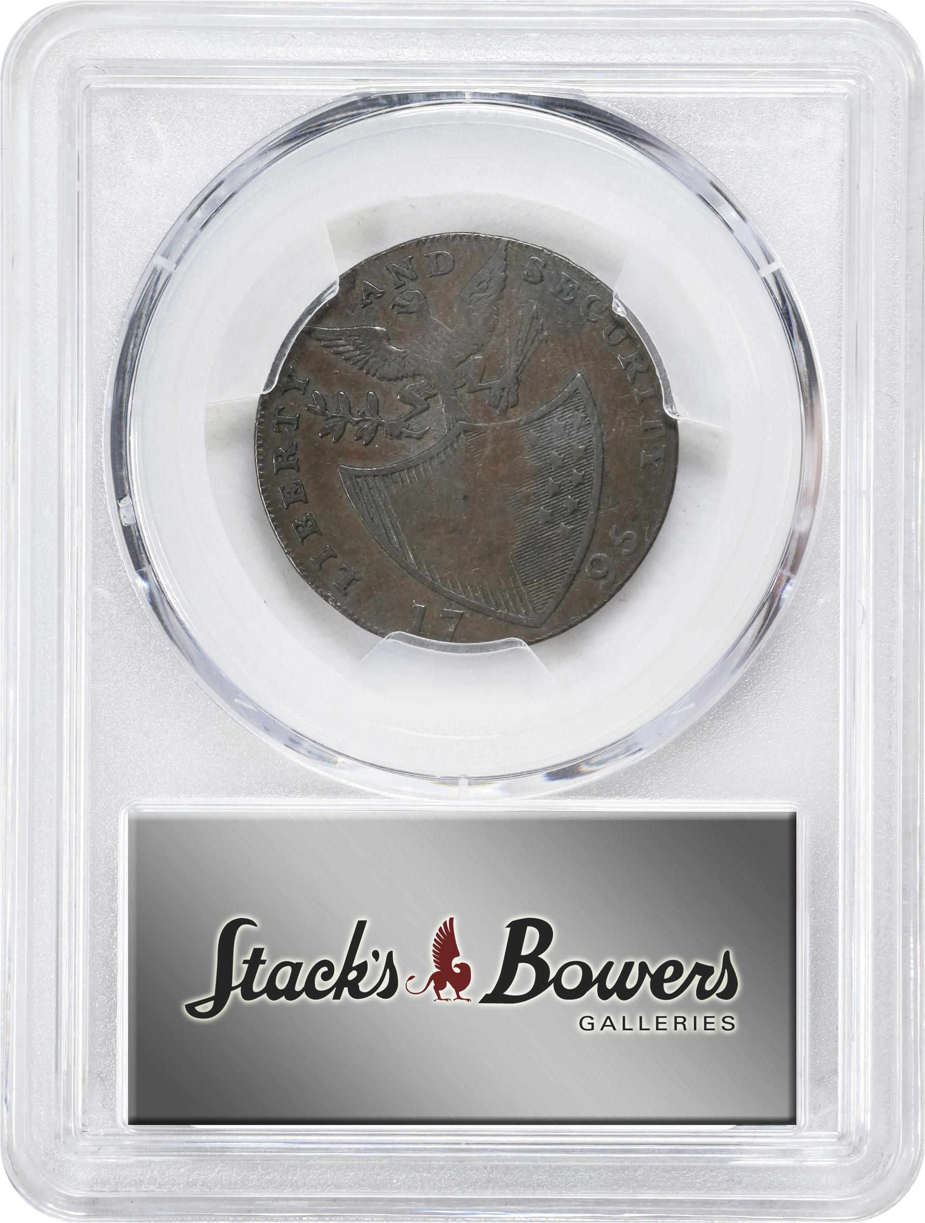 image for: 1795 Washington Liberty and Security Halfpenny. Musante GW-48, Baker-31B, W-11010. Copper. BIRMINGHAM Edge. EF-40 (PCGS).