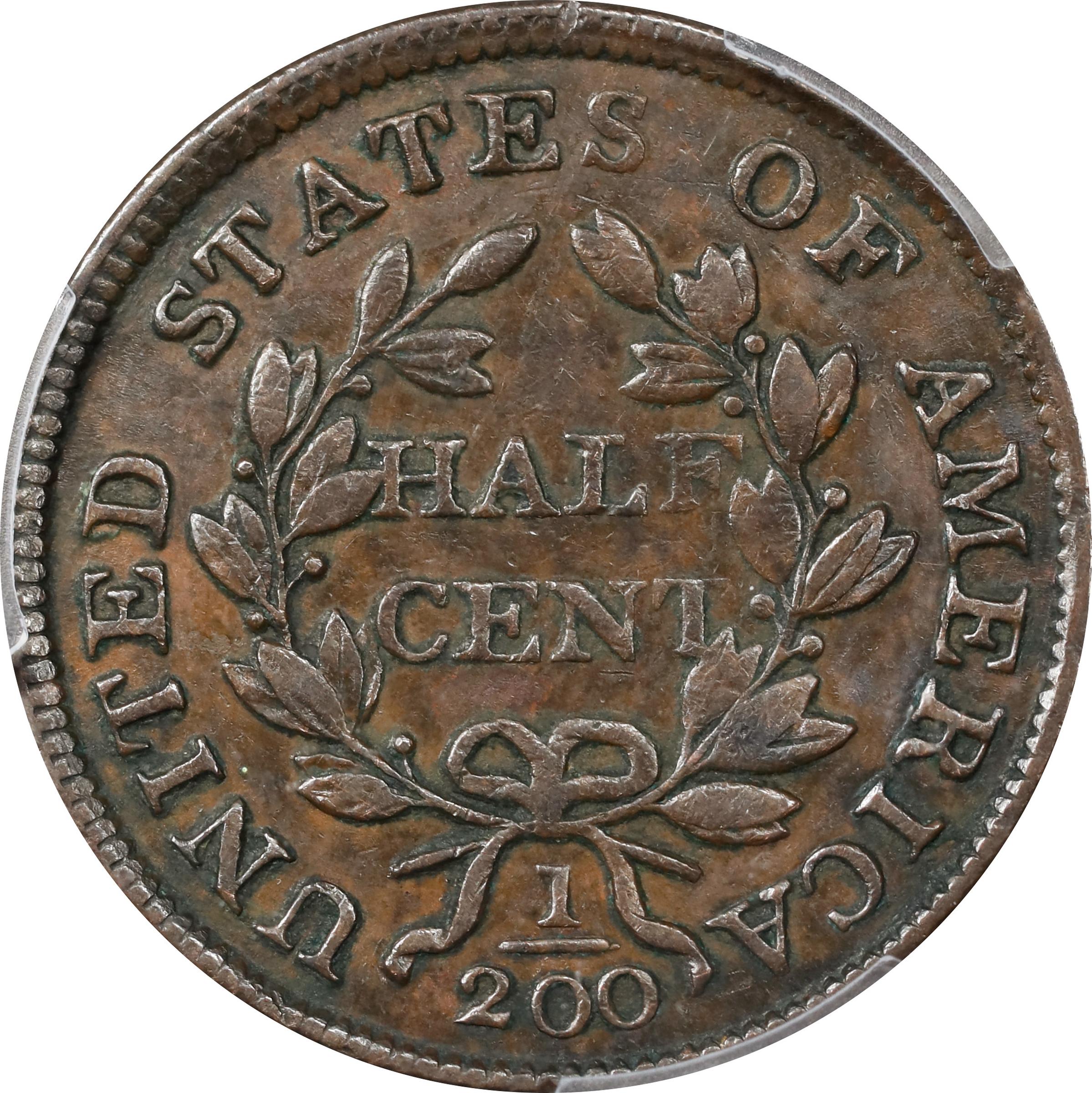 image for: 1803 Draped Bust Half Cent. C-3. Rarity-1. Widely Spaced 3. EF-40 (PCGS).