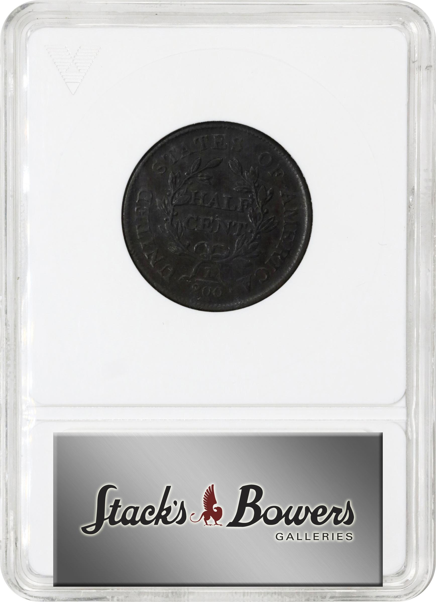 image for: 1806 Draped Bust Half Cent. C-1. Rarity-1. Small 6, Stemless Wreath. VF-30 (ANACS). OH.