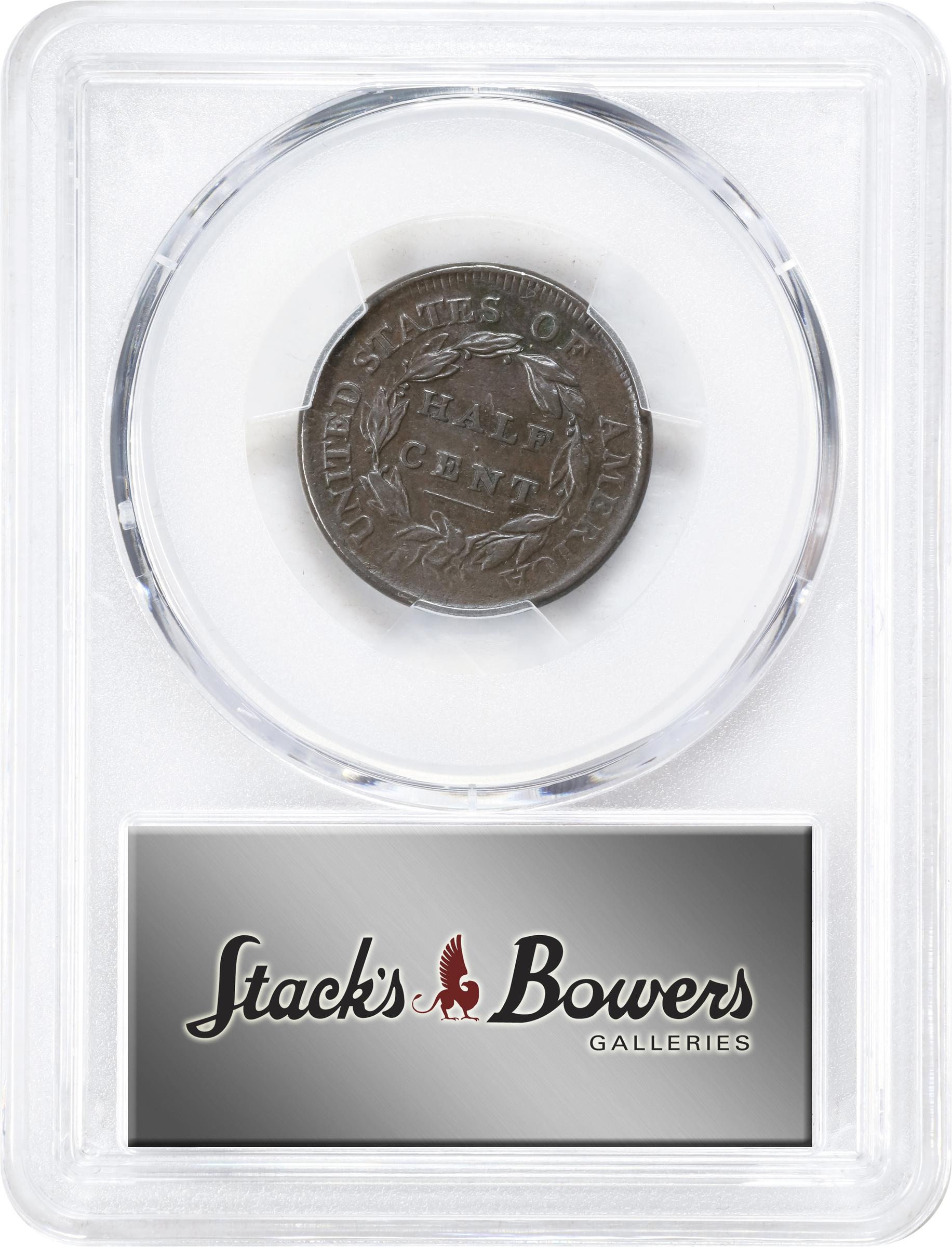 image for: 1809 Classic Head Half Cent. C-4. Rarity-2. Small o Inside 0. EF-40 (PCGS).