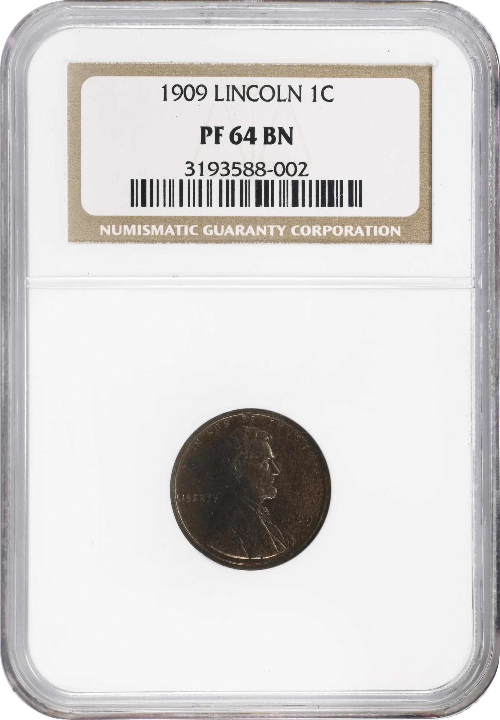 image for: 1909 Lincoln Cent. Proof-64 BN (NGC).