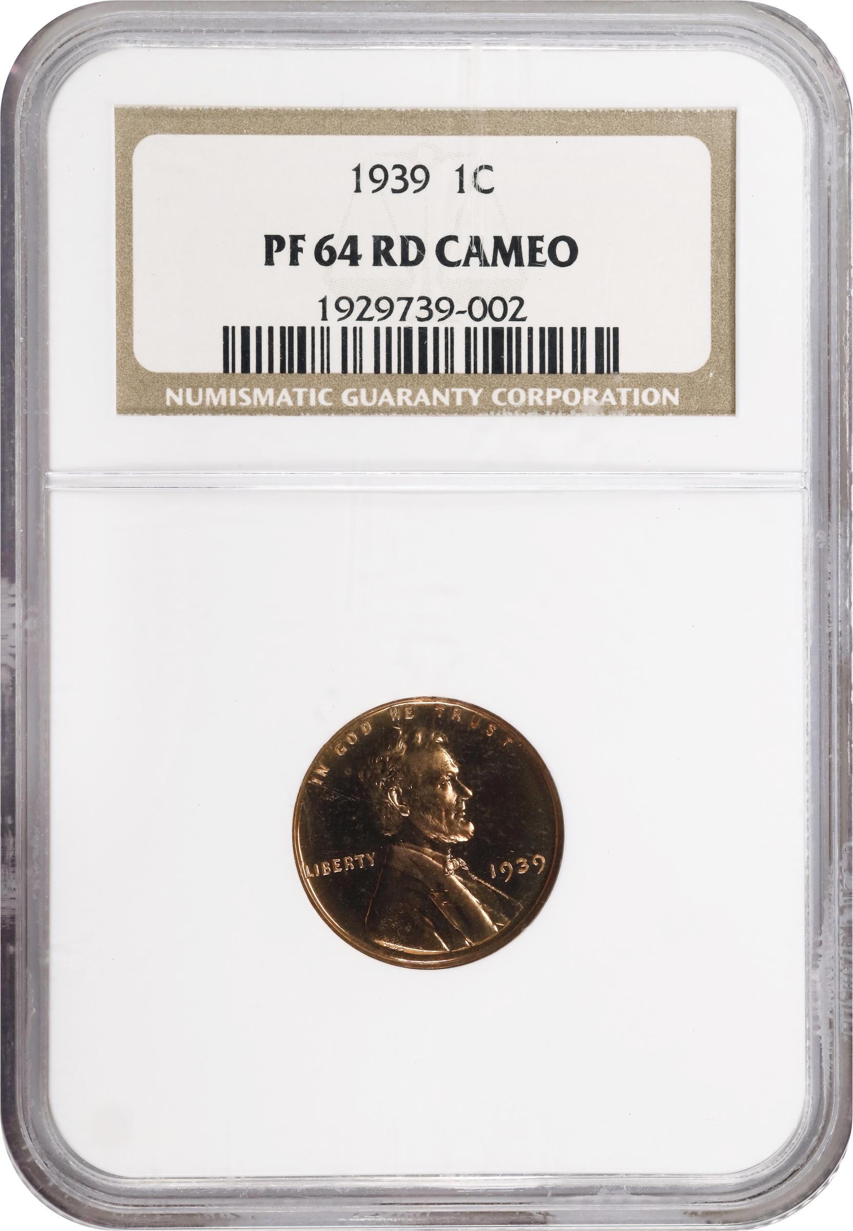 image for: 1939 Lincoln Cent. Proof-64 RD Cameo (NGC).