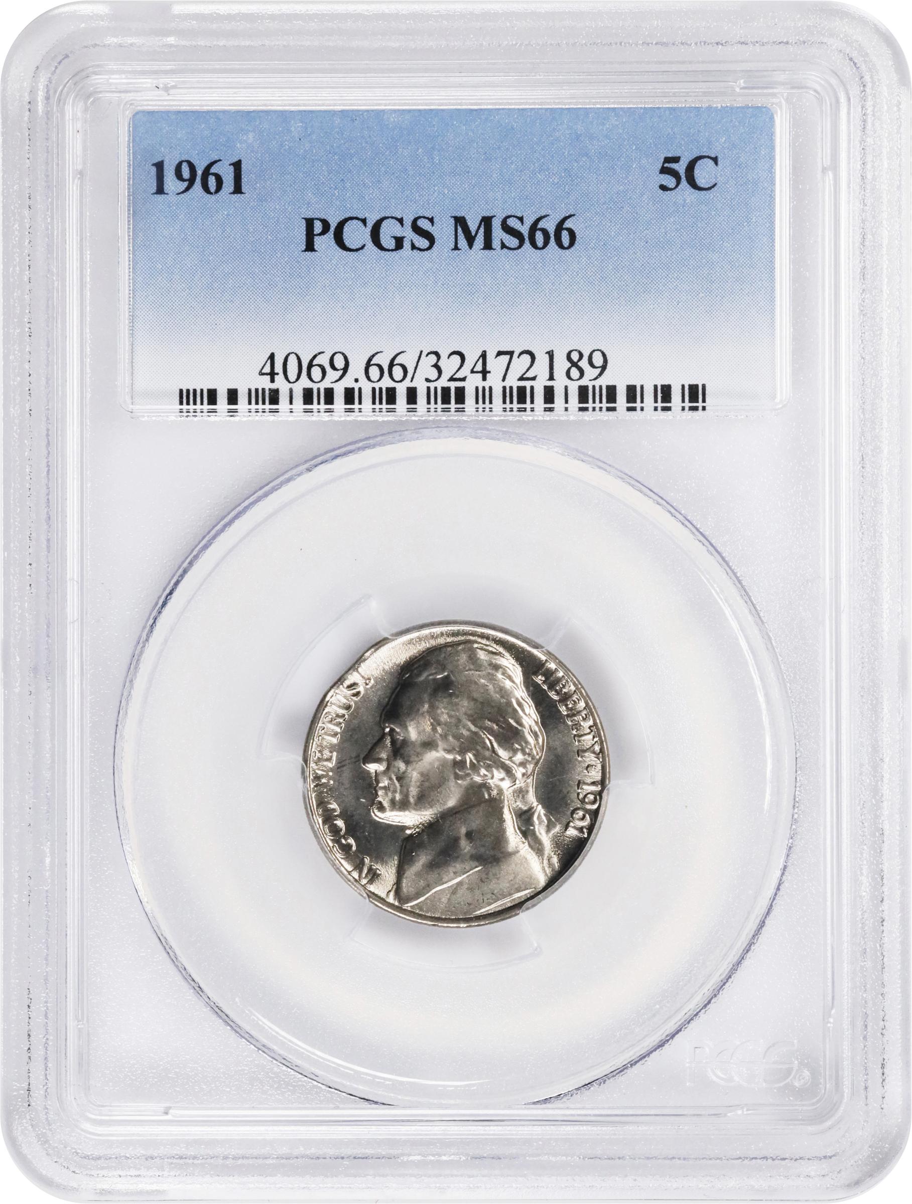 image for: 1961 Jefferson Nickel. MS-66 (PCGS).