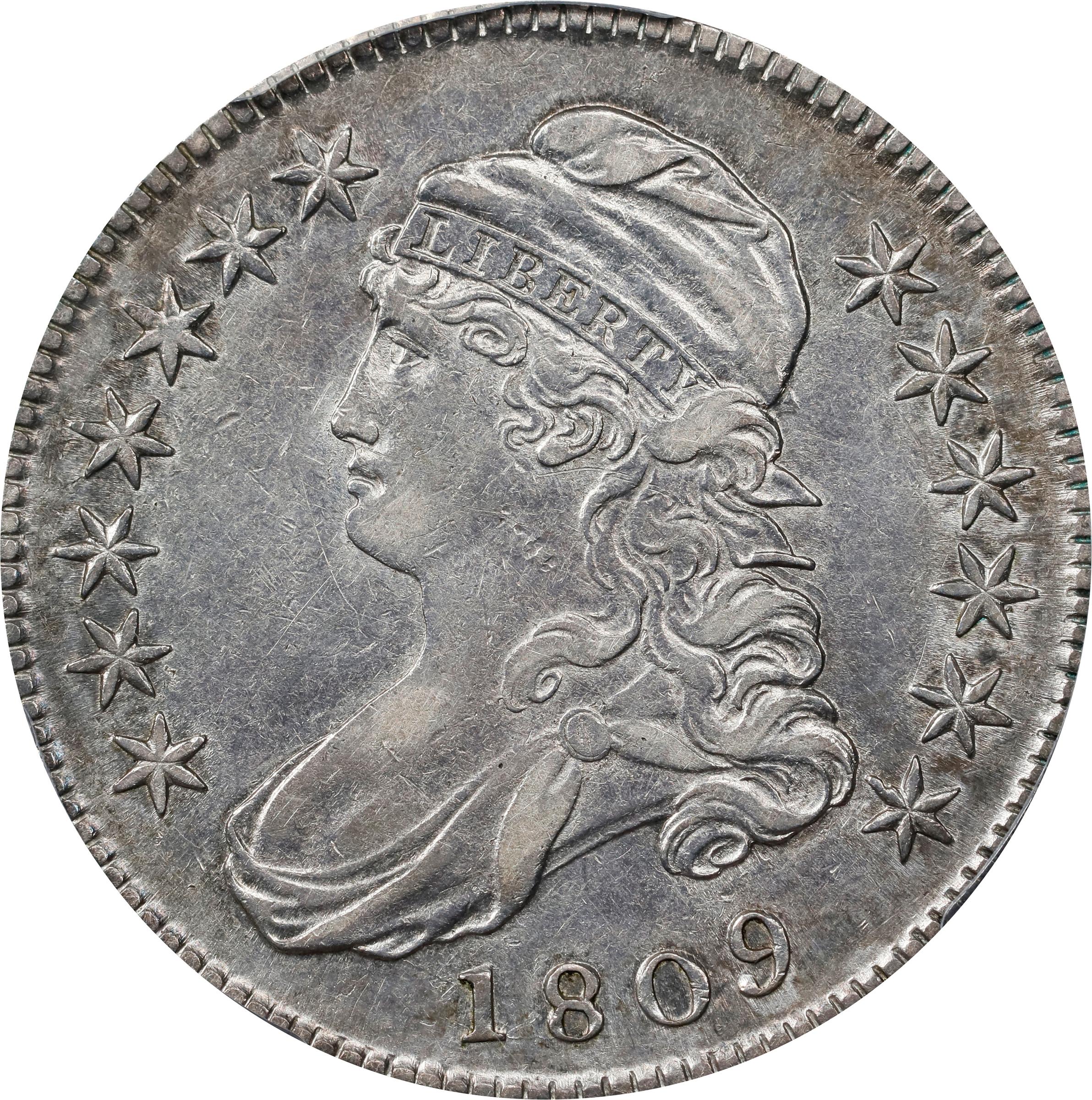 1836 Capped Bust Half Dollar Lettered Edge, Bar Dot Mint State (MS 1836 Capped Bust Half Dollar Lettered Edge, Bar Dot Mint State (MS