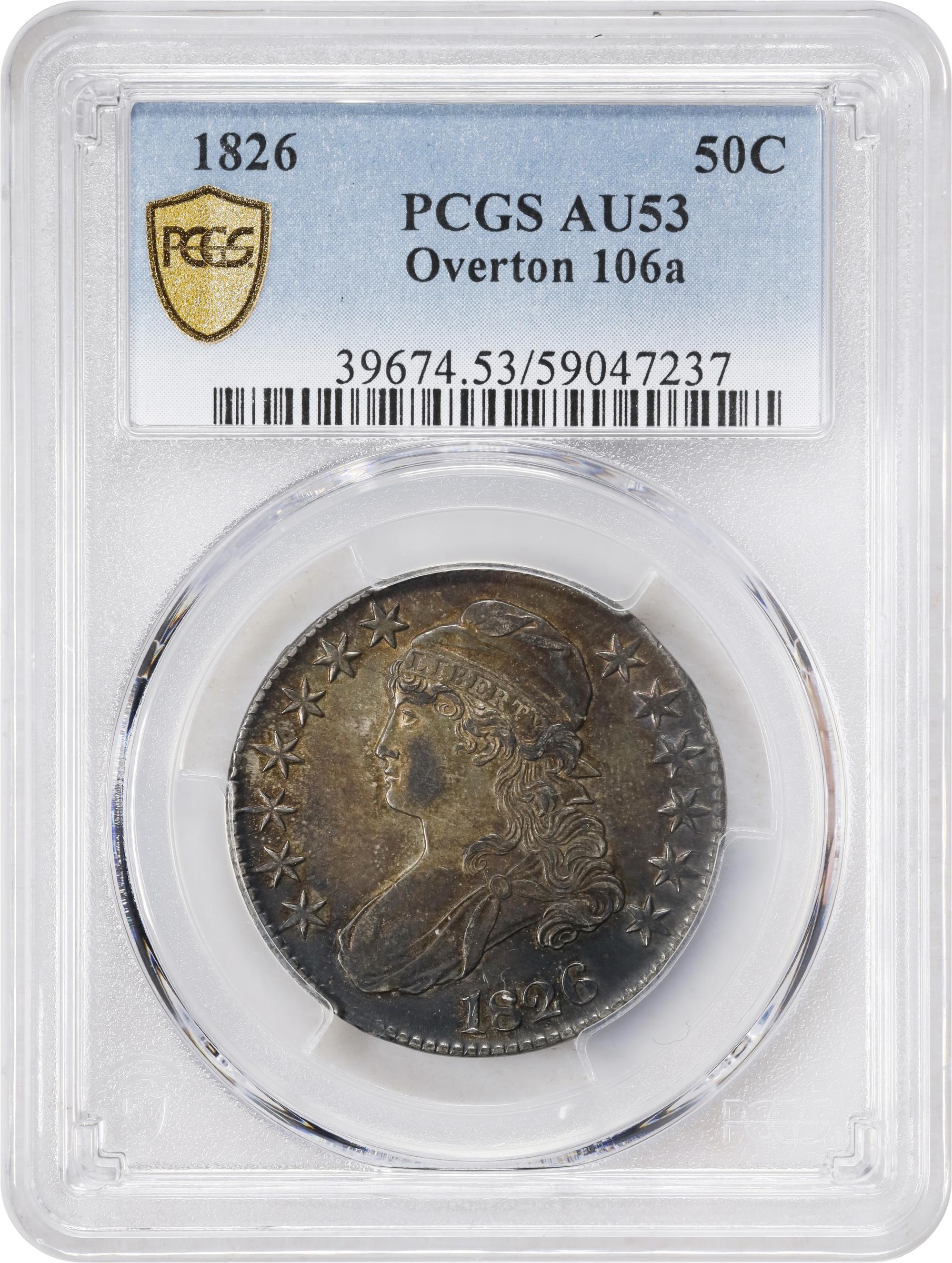 image for: 1826 Capped Bust Half Dollar. O-106a. Rarity-2. AU-53 (PCGS).