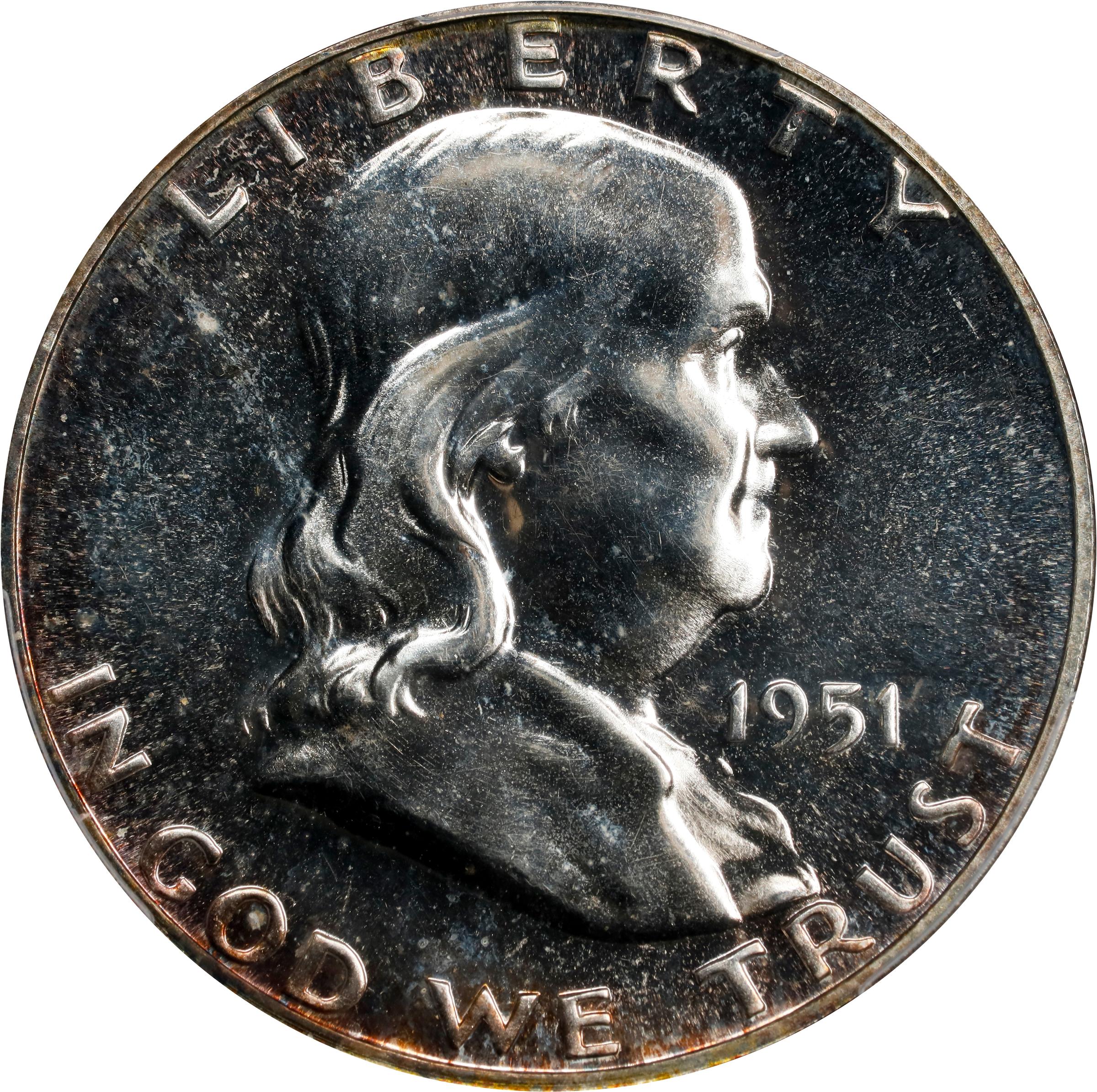 image for: 1951 Franklin Half Dollar. FS-801. Doubled Die Reverse. Proof-65 (PCGS).