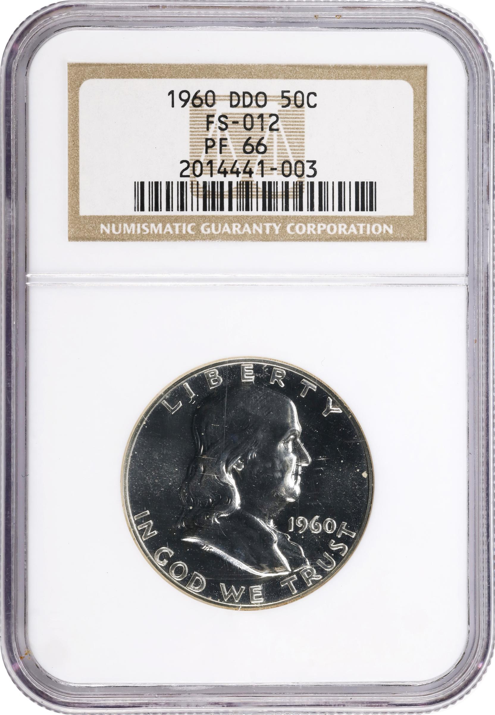 image for: 1960 Franklin Half Dollar. Doubled Die Obverse. Proof-66 (NGC).