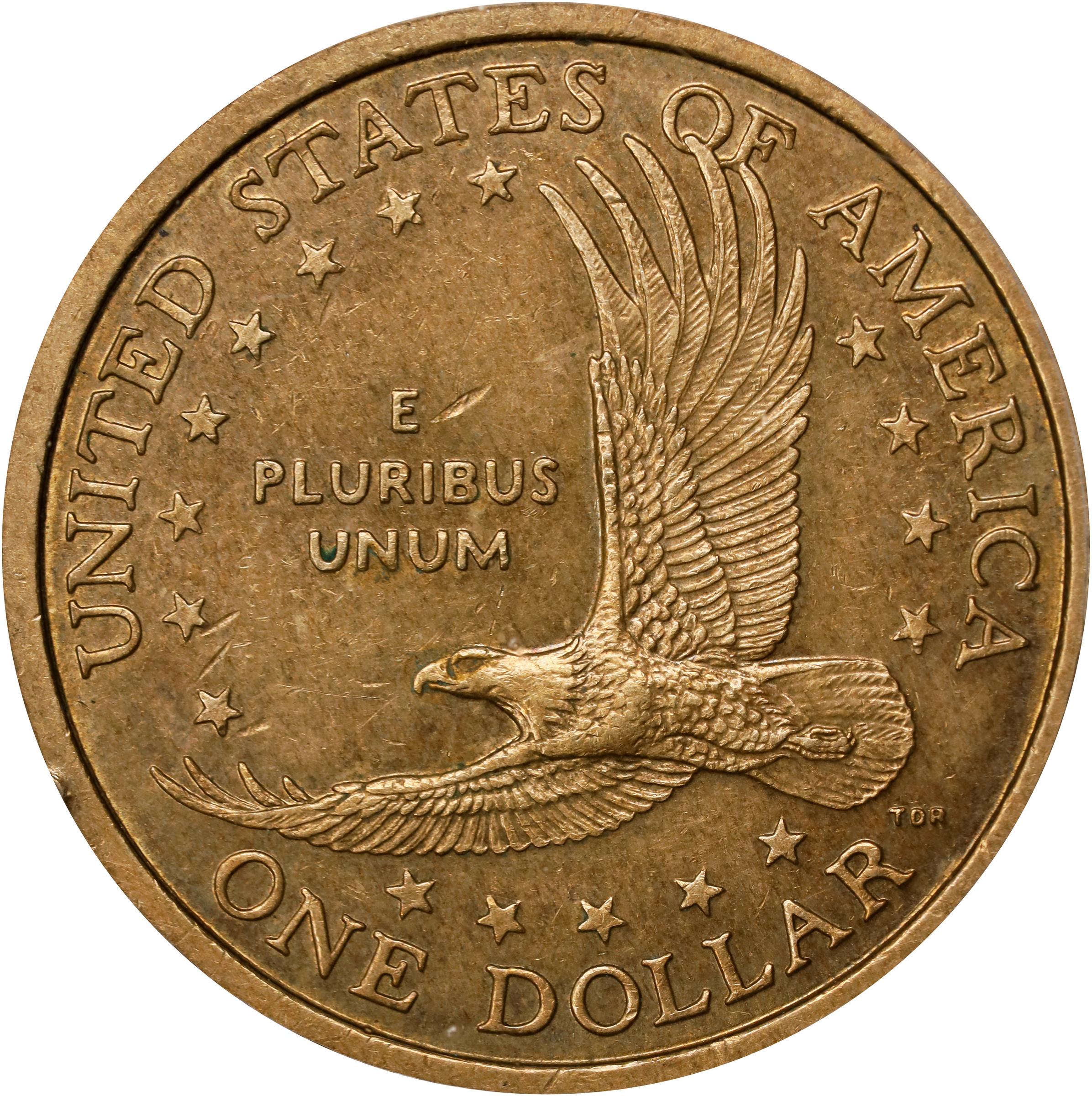 image for: 2000-P Sacagawea "Cheerios" Dollar. FS-902. Boldly Detailed Tail Feathers. AU-55 (ANACS).