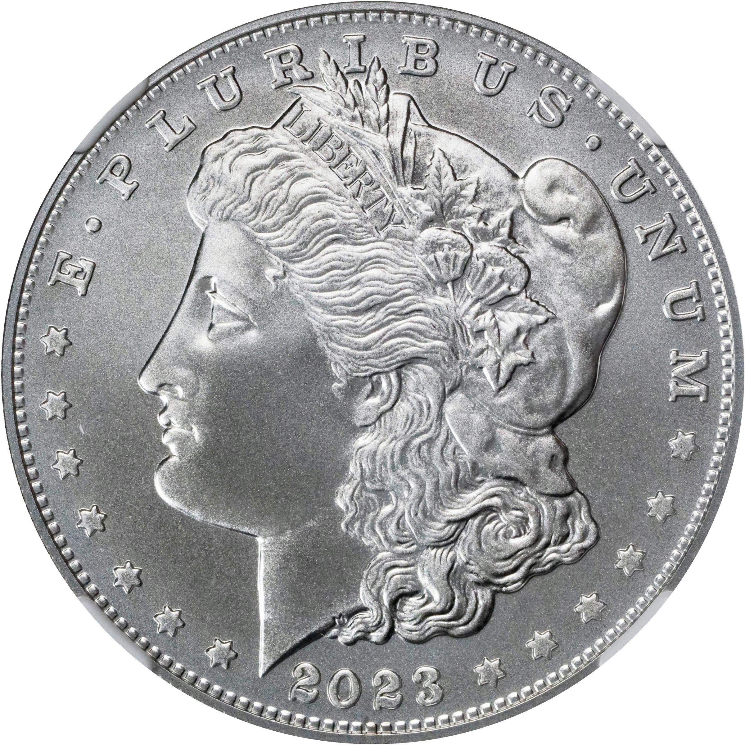 image for: 2023 Silver Dollar Anniversary Coin. Morgan. First Day of Issue. MS-70 (NGC).