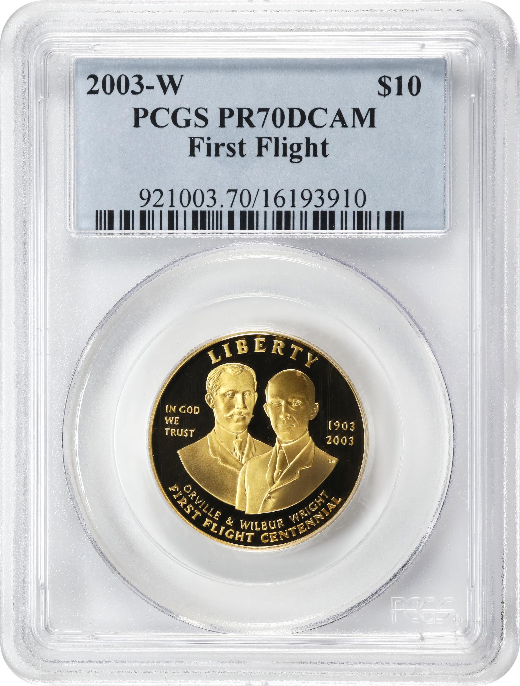 image for: 2003-W First Flight Centennial Gold $10. Proof-70 Deep Cameo (PCGS).