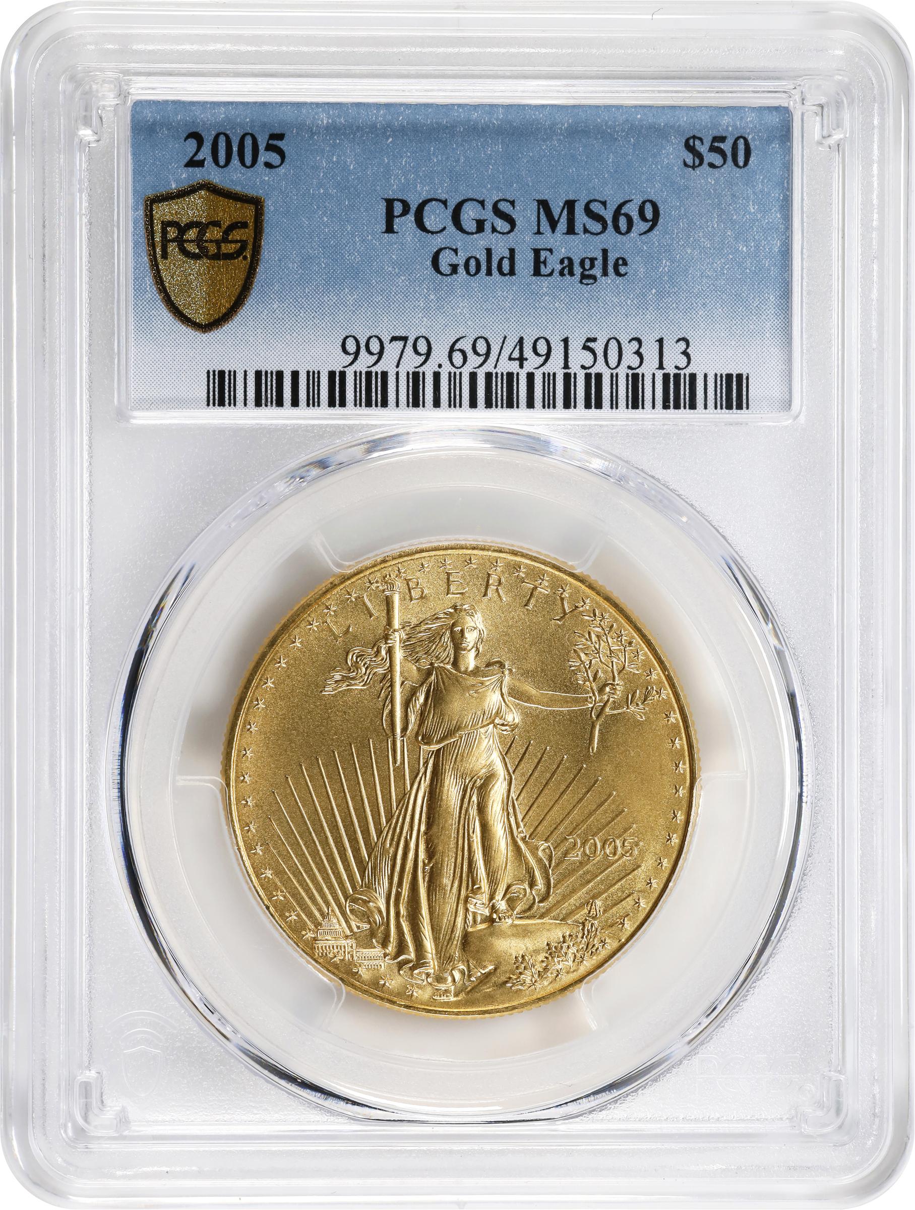 image for: 2005 One-Ounce Gold Eagle. MS-69 (PCGS).
