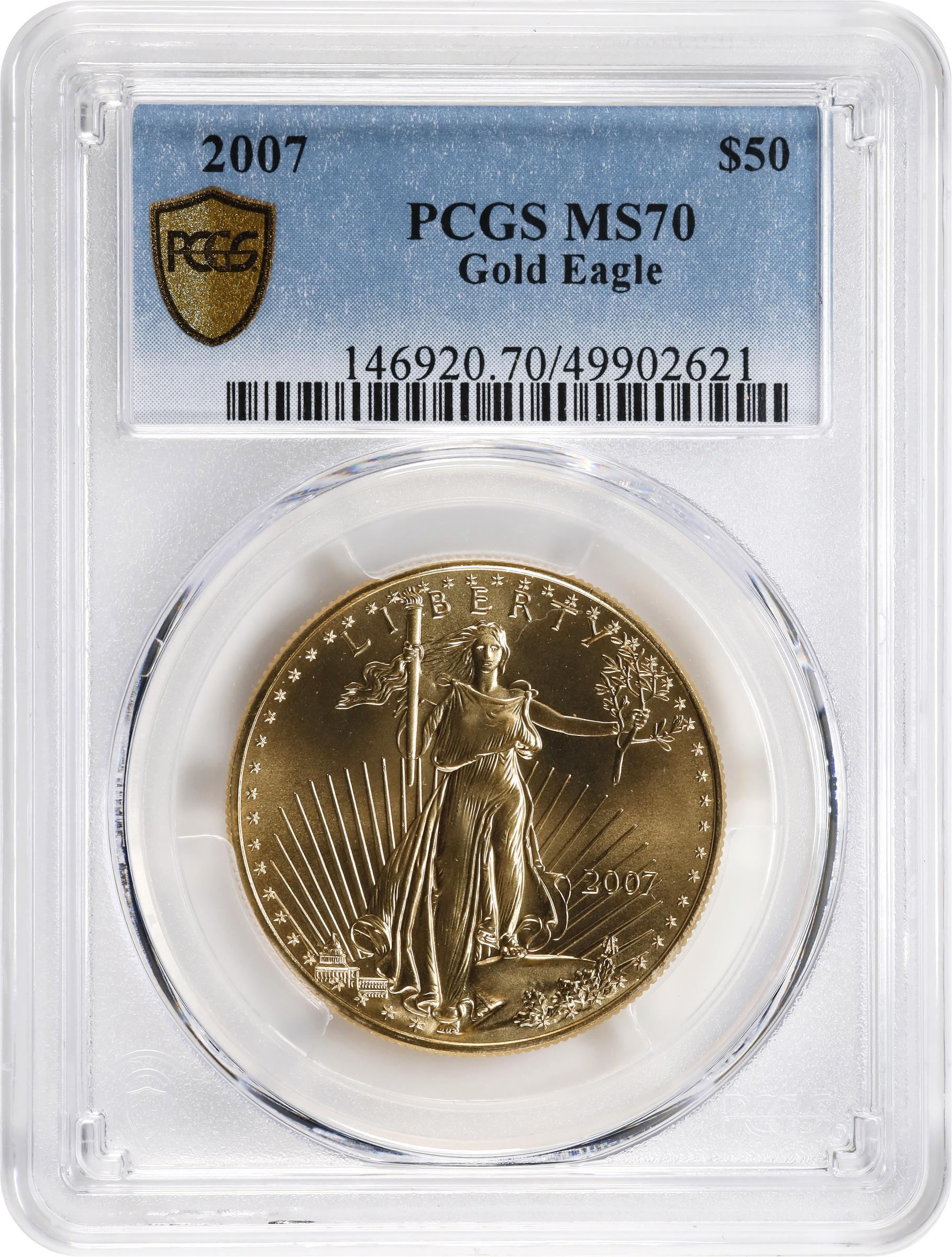 image for: 2007 One-Ounce Gold Eagle. MS-70 (PCGS).