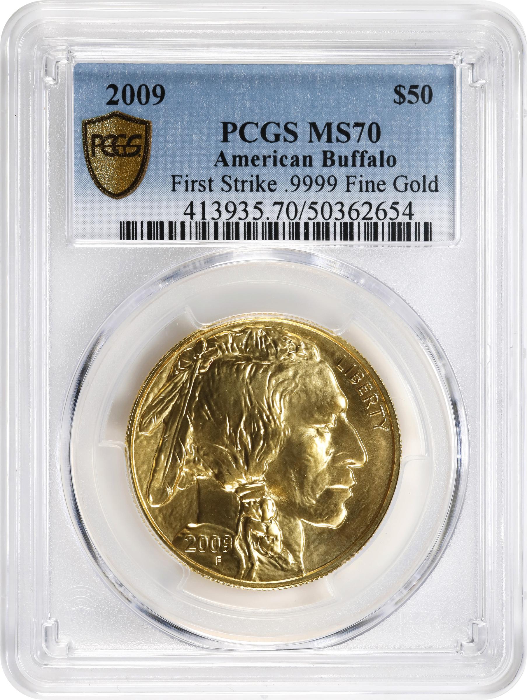 image for: 2009 One-Ounce Gold Buffalo. First Strike. MS-70 (PCGS).