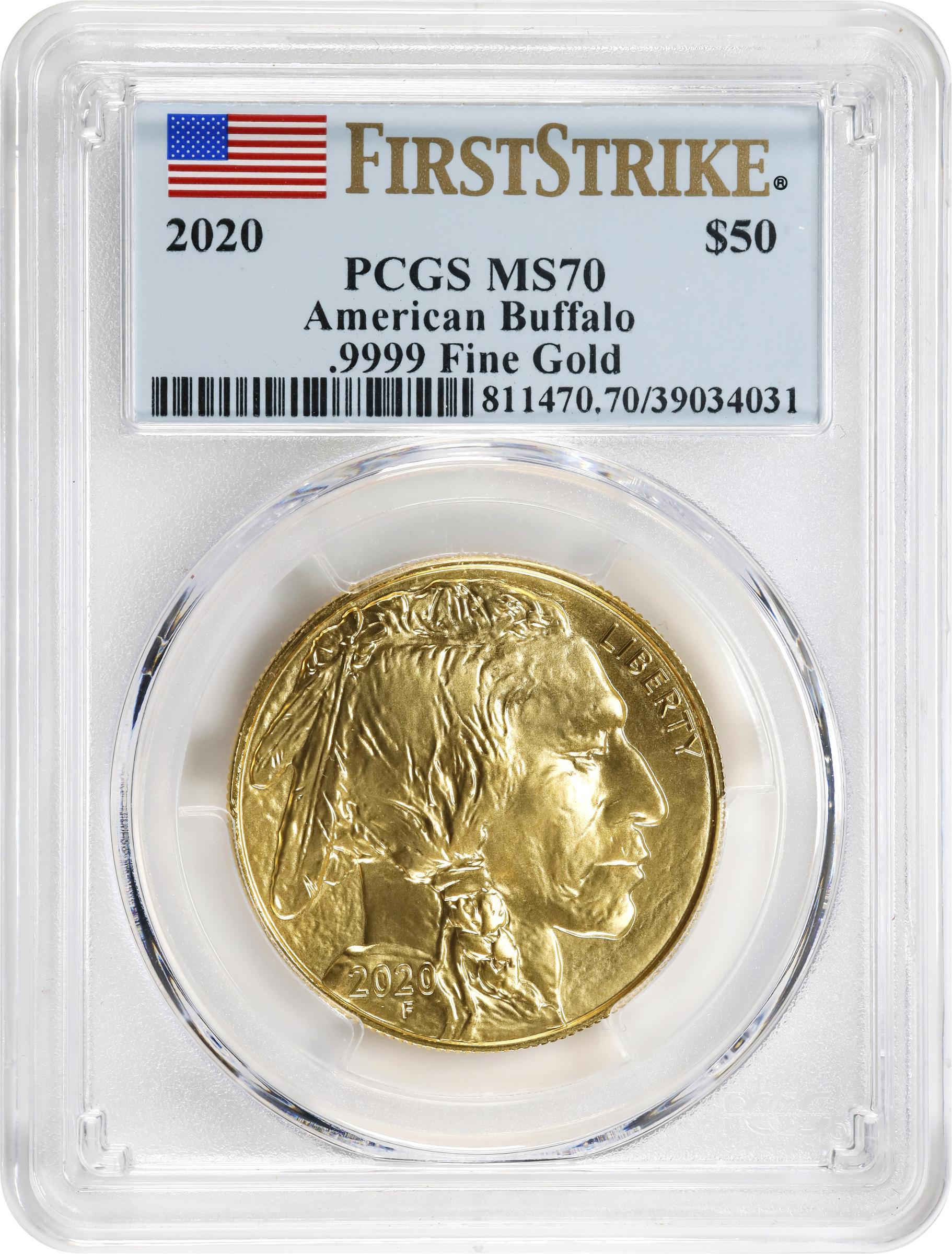 image for: 2020 One-Ounce Gold Buffalo. First Strike. MS-70 (PCGS).