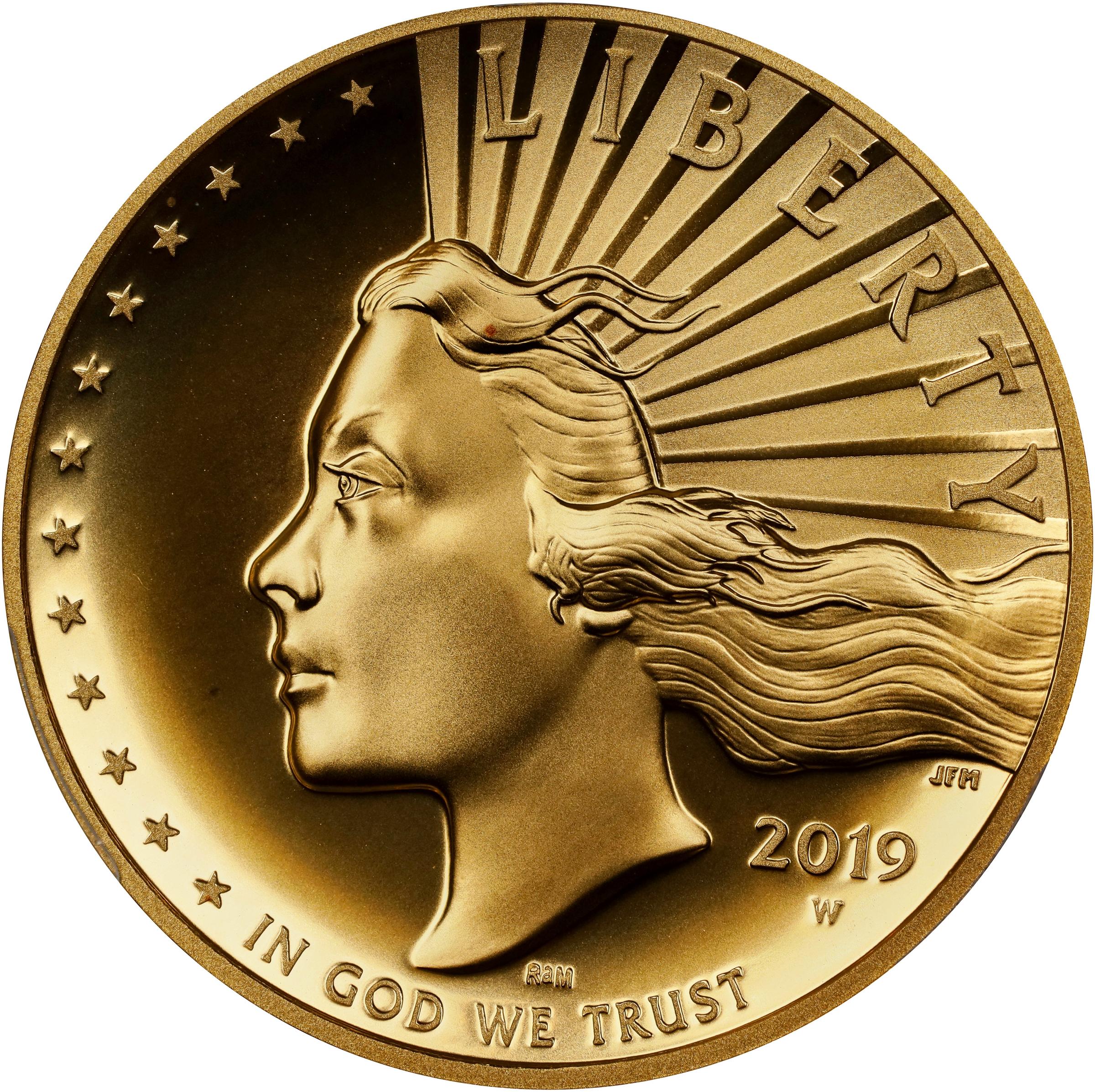image for: 2019-W American Liberty High Relief $100 Gold Coin. Specimen-70 PL (PCGS).