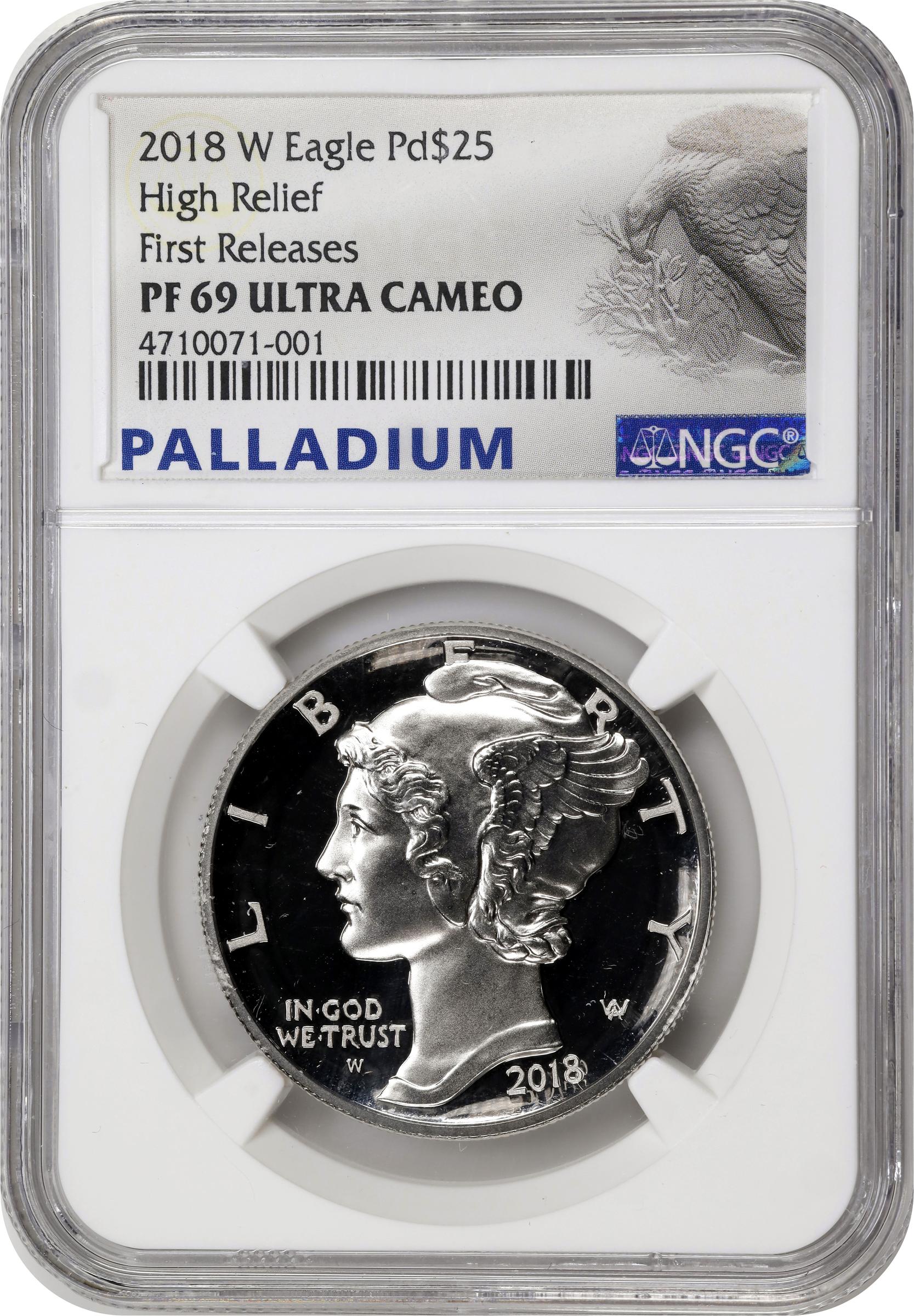image for: 2018-W Palladium Eagle. Early Releases. Proof-69 Ultra Cameo (NGC).