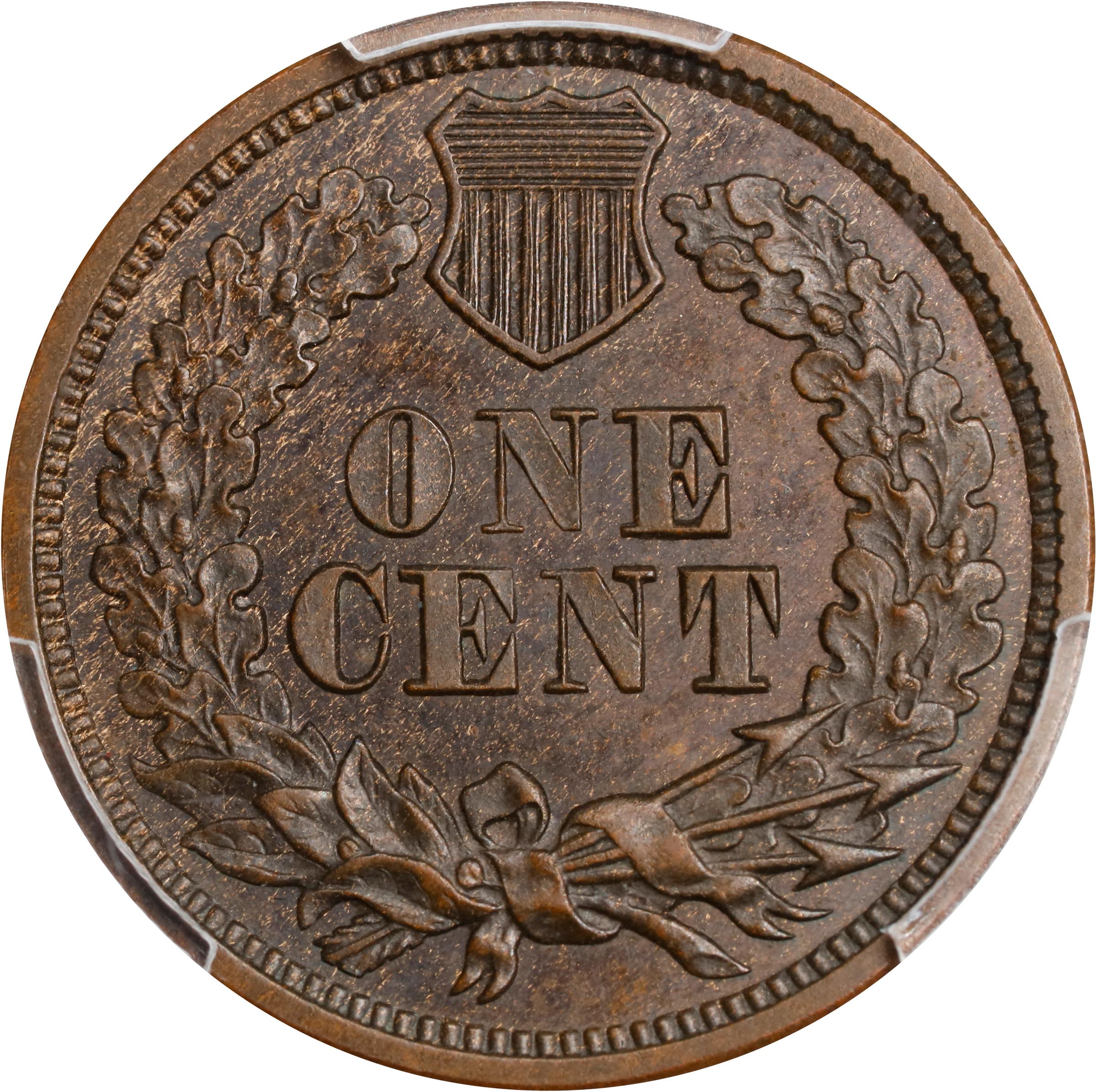 image for: 1863 Experimental Indian Cent. Judd-299, Pollock-359, Snow-PT1a. Rarity-3. Bronze. Plain Edge. Thin Planchet. Proof-64 BN (PCGS).