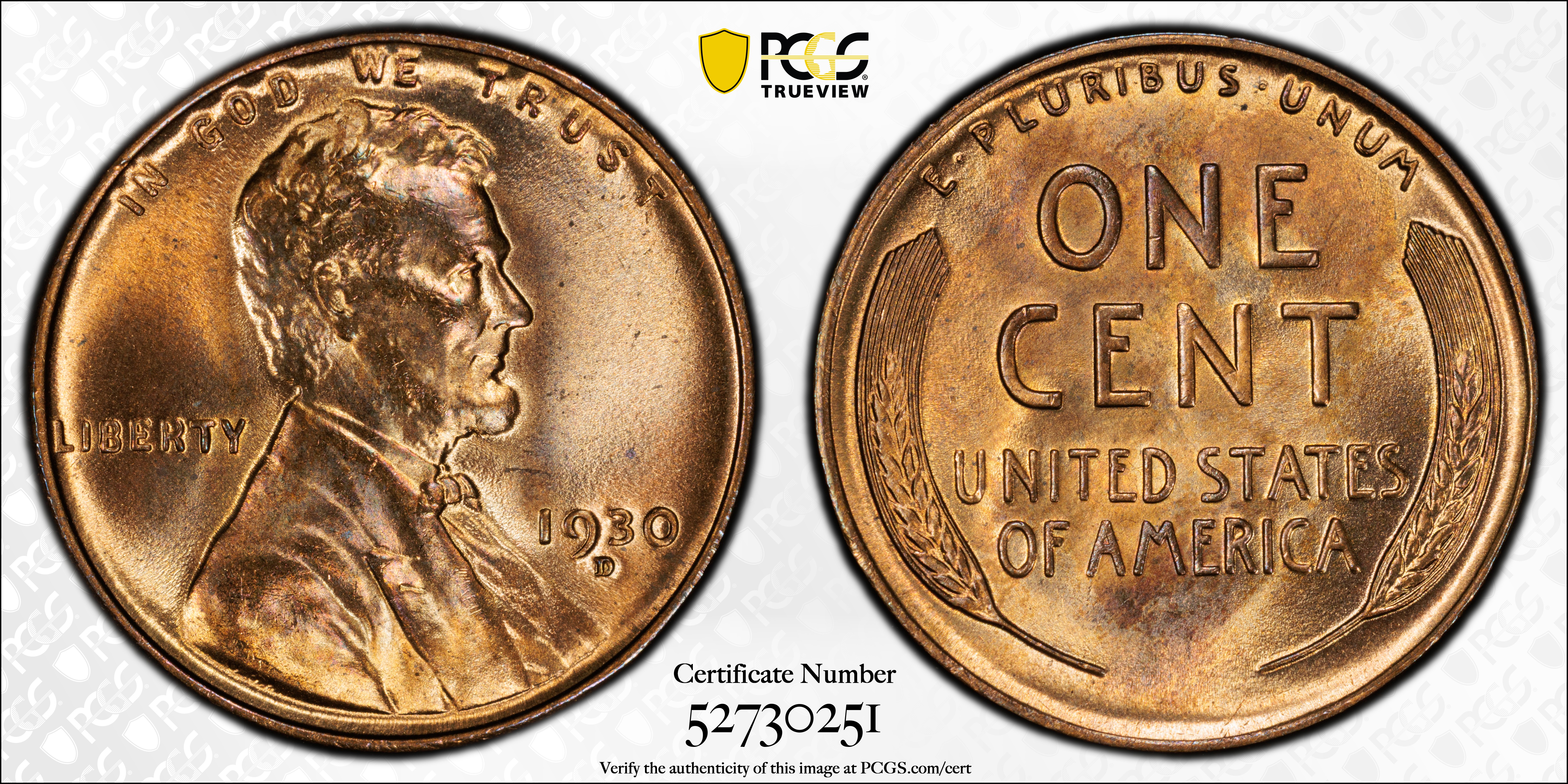 image for: 1930-D Lincoln Cent. MS-66 RB (PCGS).