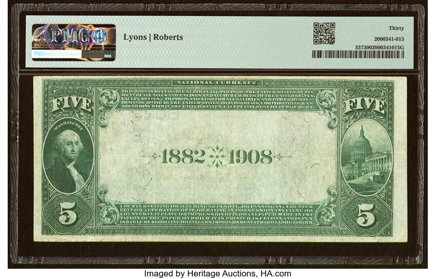 image for: Pittsburgh, PA - $5 1882 Date Back Fr. 537 The Federal National Bank Ch. # (E)6023 PMG Very Fine 30....