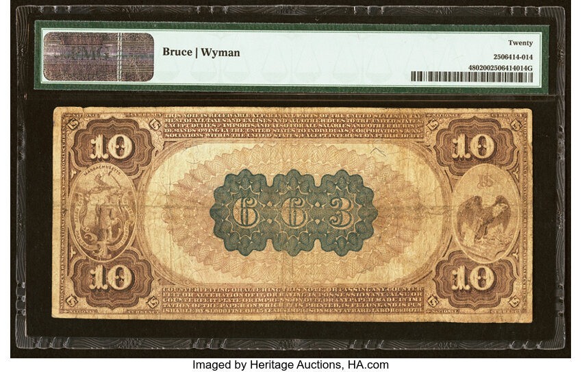 image for: Canton, MA - $10 1882 Brown Back Fr. 480 The Neponset National Bank Ch. # 663 PMG Very Fine 20....
