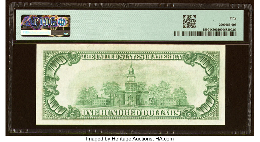 image for: Fr. 1890-K $100 1929 Federal Reserve Bank Note. PMG About Uncirculated 50....