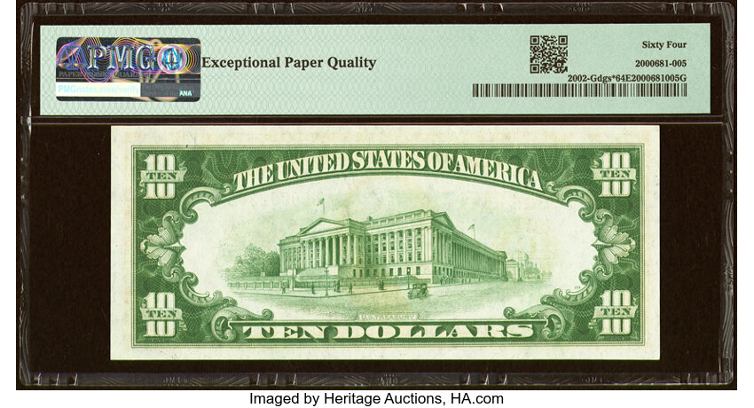 image for: Fr. 2002-G* $10 1928B Federal Reserve Star Note. PMG Choice Uncirculated 64 EPQ....