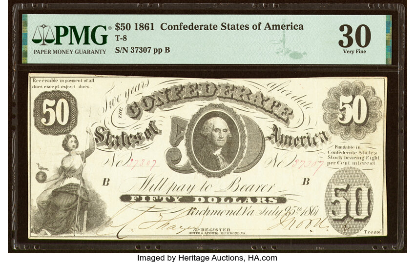 image for: T8 $50 1861 PF-2 Cr. 15/17 PMG Very Fine 30....