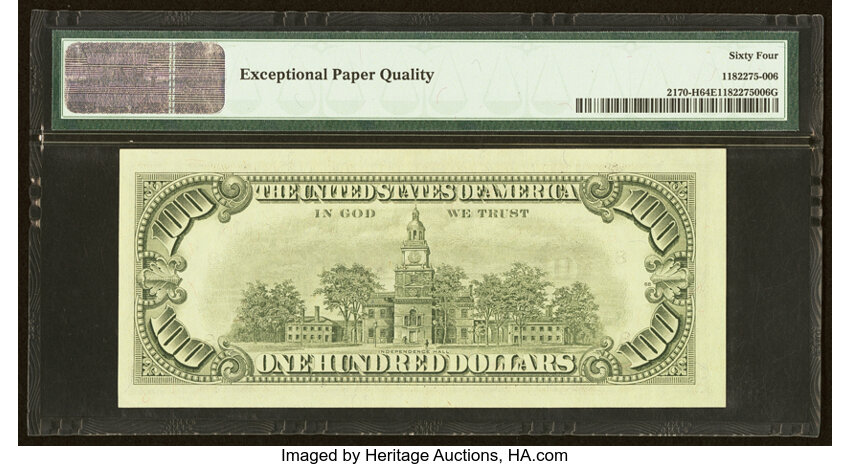 image for: Fr. 2170-H $100 1981A Federal Reserve Note. PMG Choice Uncirculated 64 EPQ....