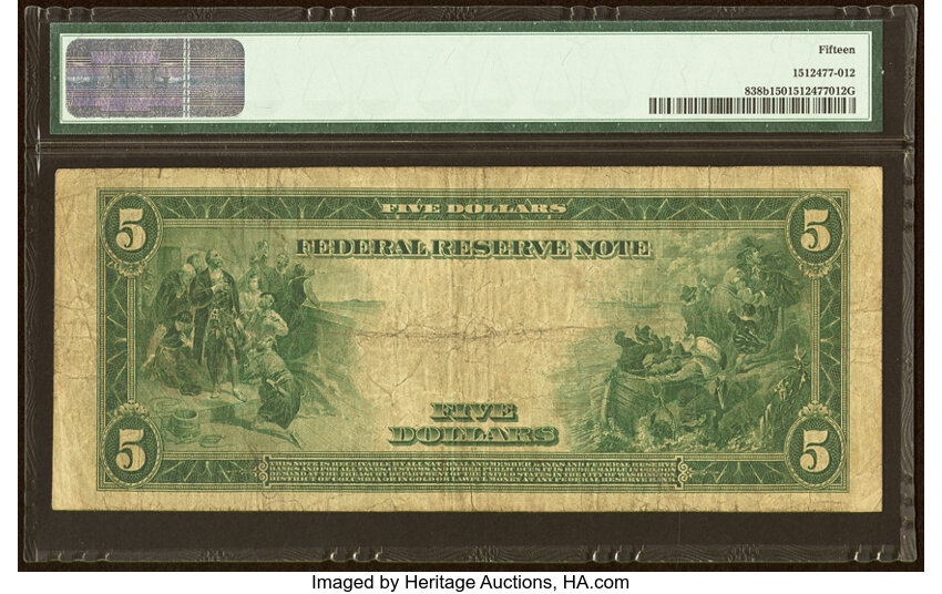image for: Fr. 838b $5 1914 Red Seal Federal Reserve Note PMG Choice Fine 15....