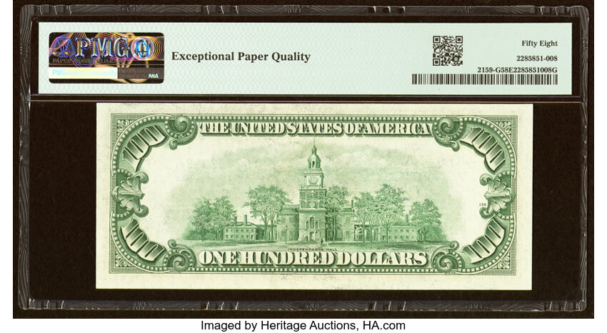 image for: Fr. 2159-G $100 1950B Federal Reserve Note. PMG Choice About Unc 58 EPQ....
