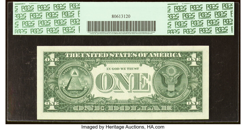 image for: Fancy Radar-Rotator Serial Number 88000088 Fr. 1901-J $1 1963A Federal Reserve Note. PCGS Gem New 65PPQ....